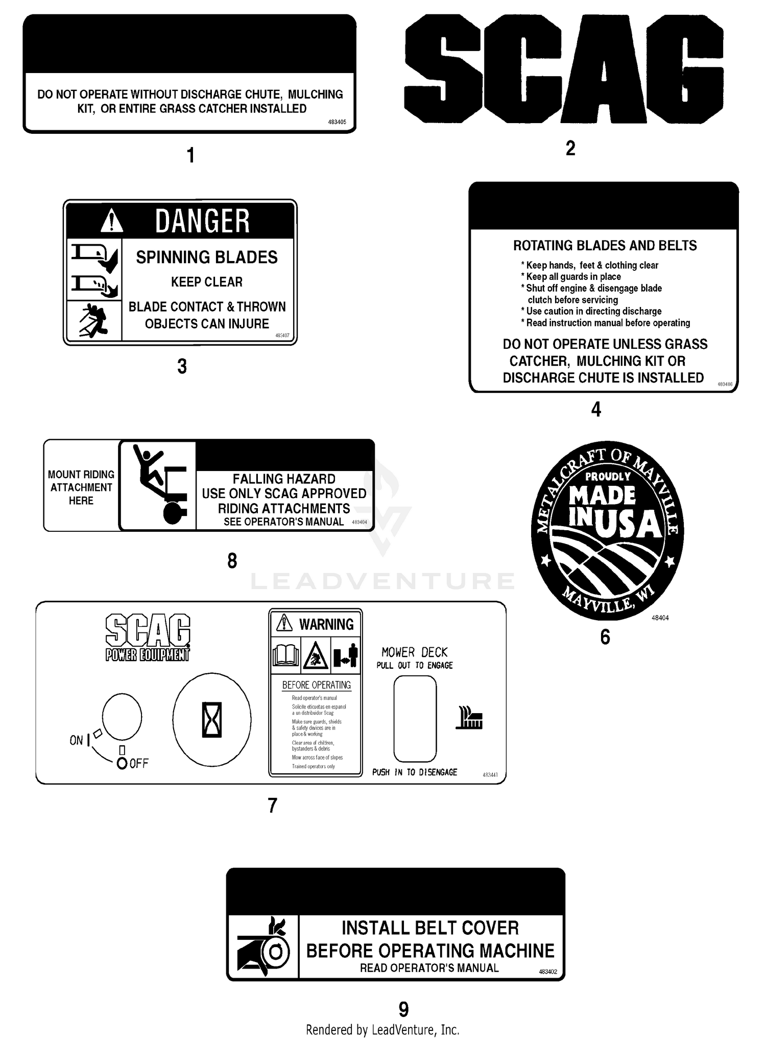 Replacement Decals And Information Plates
