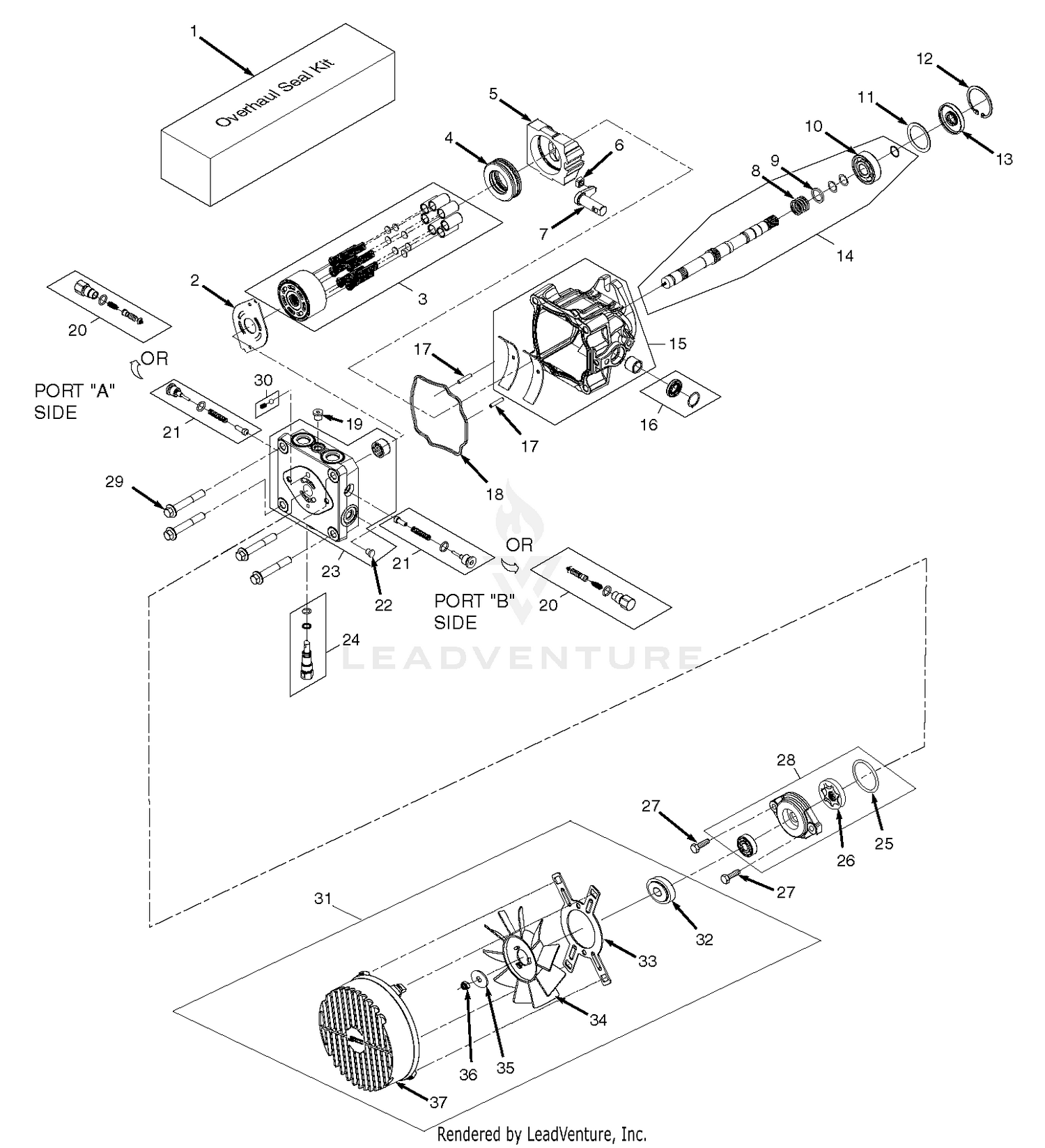 BDP-16 Hydraulic Pump Assembly With Cooling Fan
