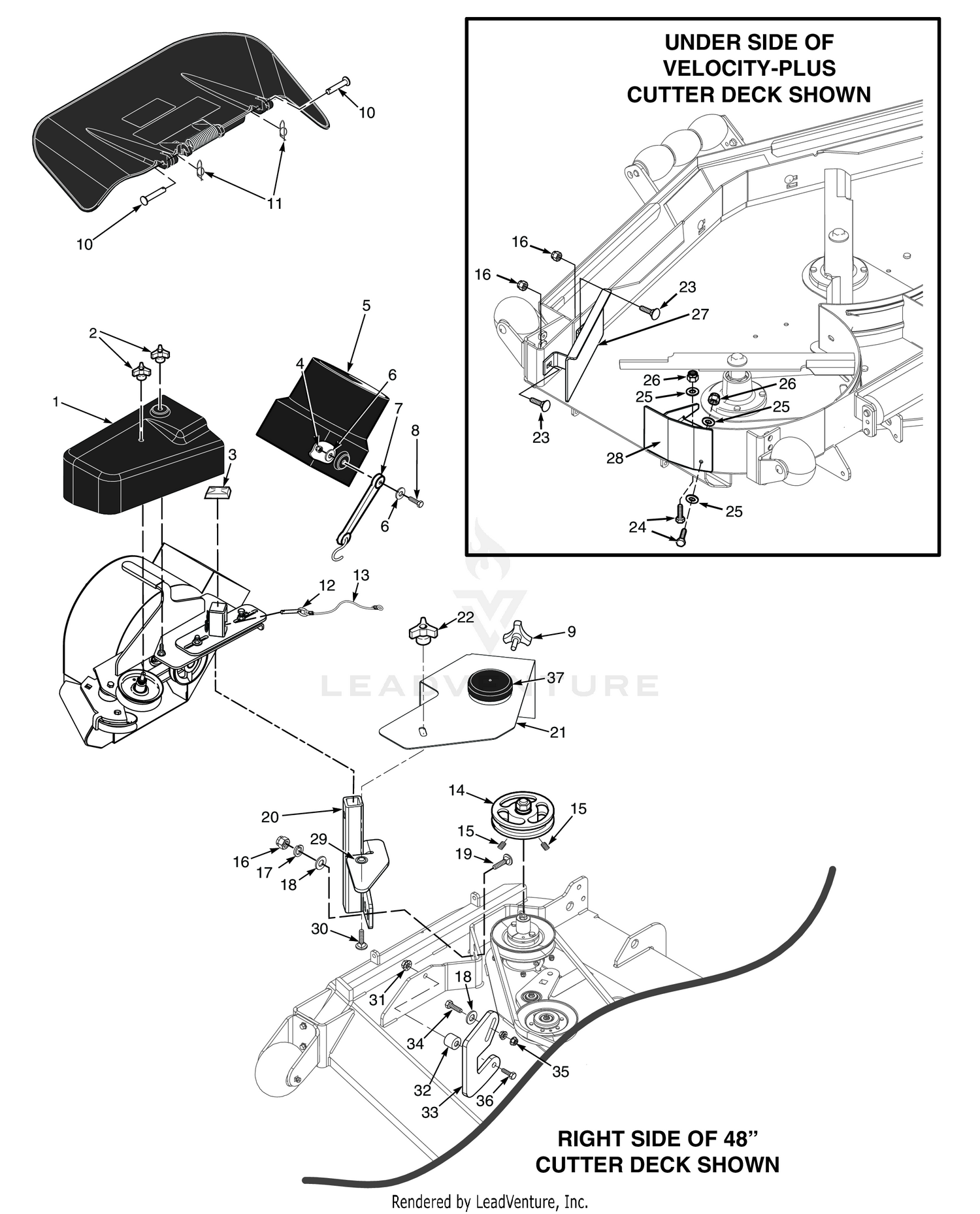 STCII 48"/52" & SCZ 48"/52" BLOWER MOUNTING COMPONENTS