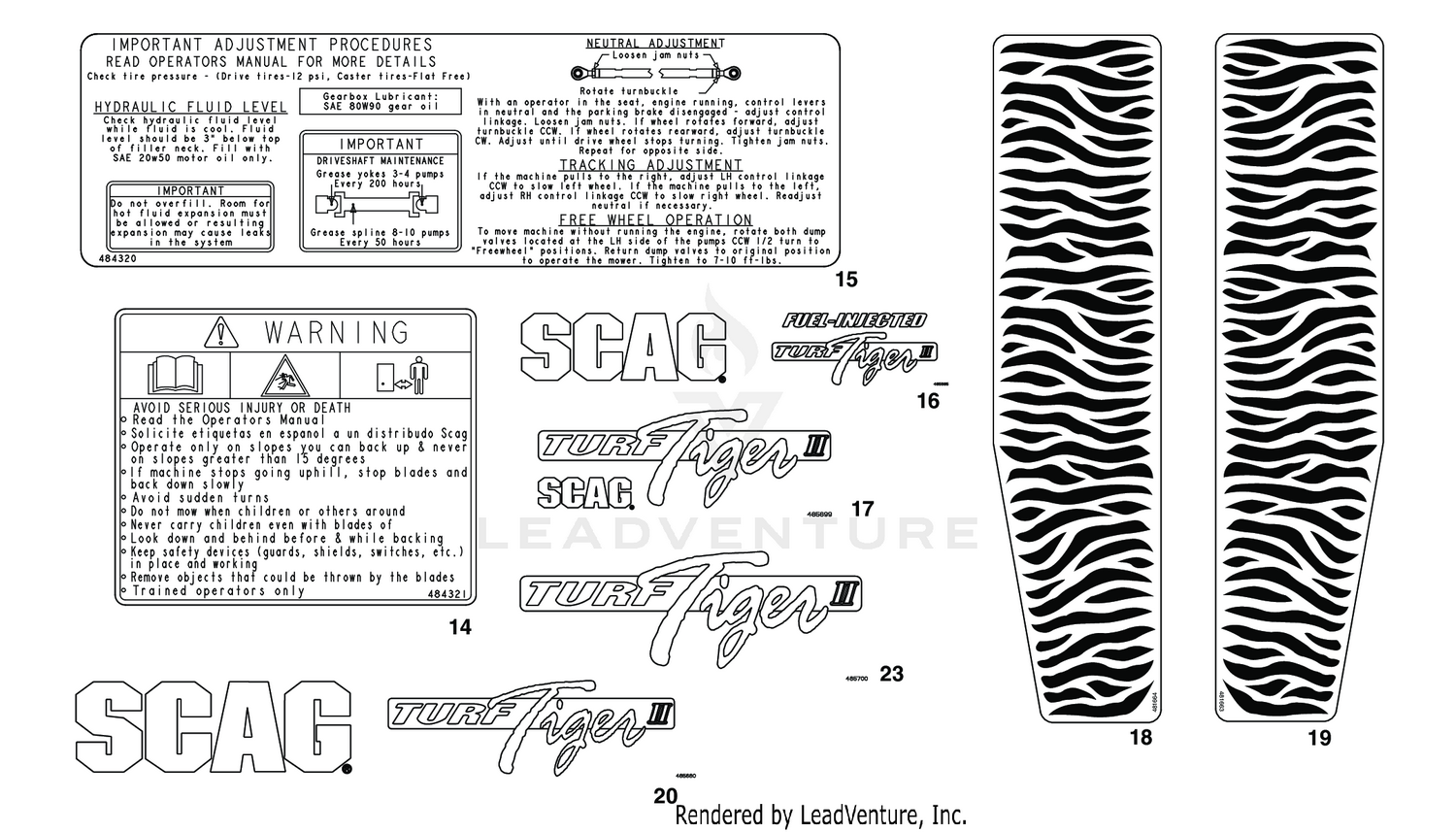 REPLACEMENT DECALS AND INFORMATION PLATES 2