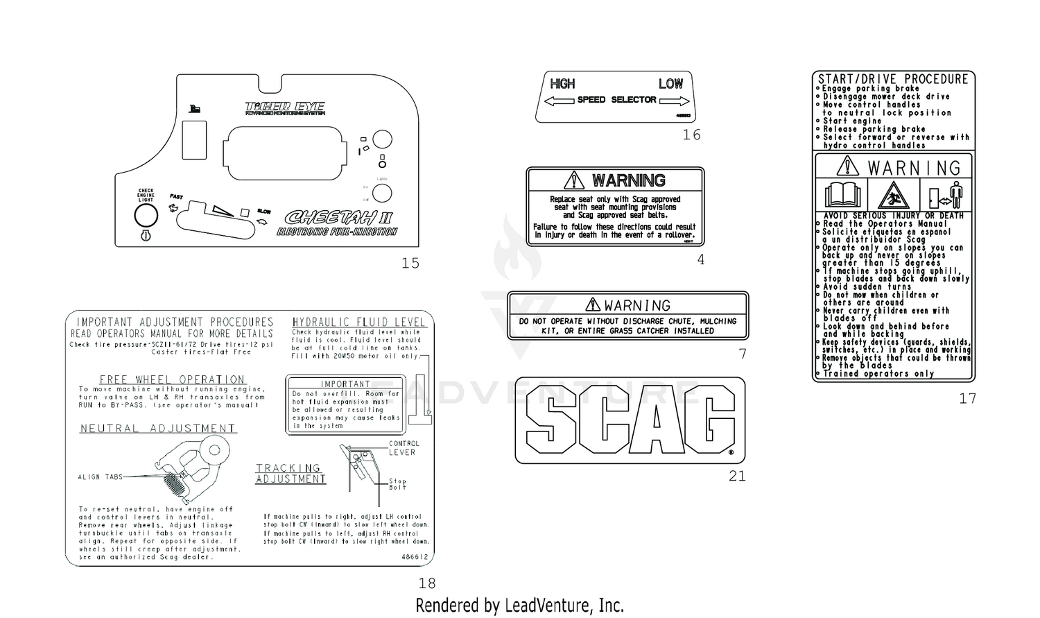REPLACEMENT DECALS AND INFORMATION PLATES 2