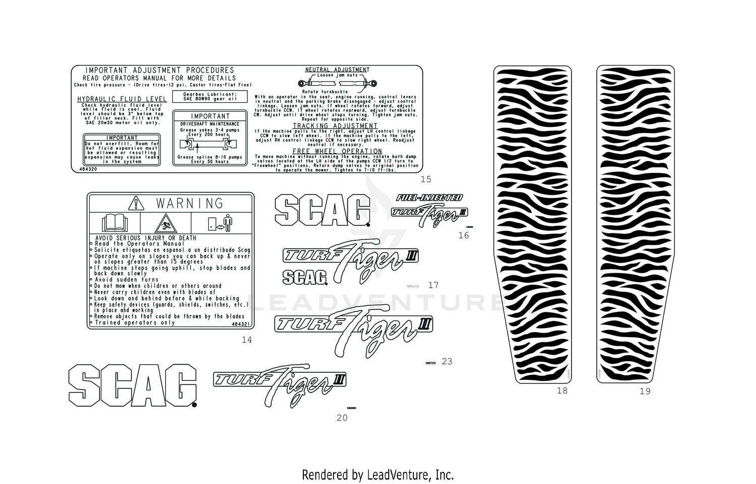 REPLACEMENT DECALS AND INFORMATION PLATES 2