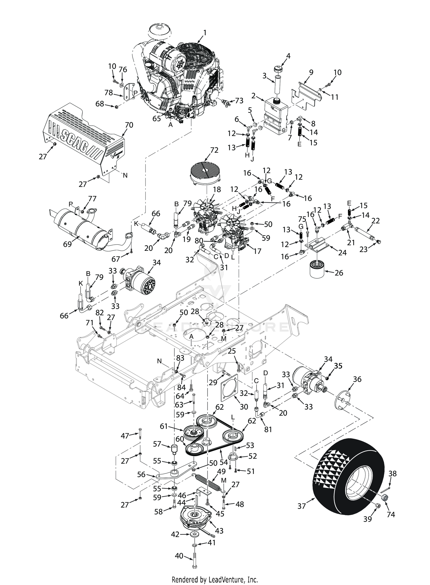 SVRII-61V-37BV-EFI HYDRAULICS AND ENGINE COMPONENTS