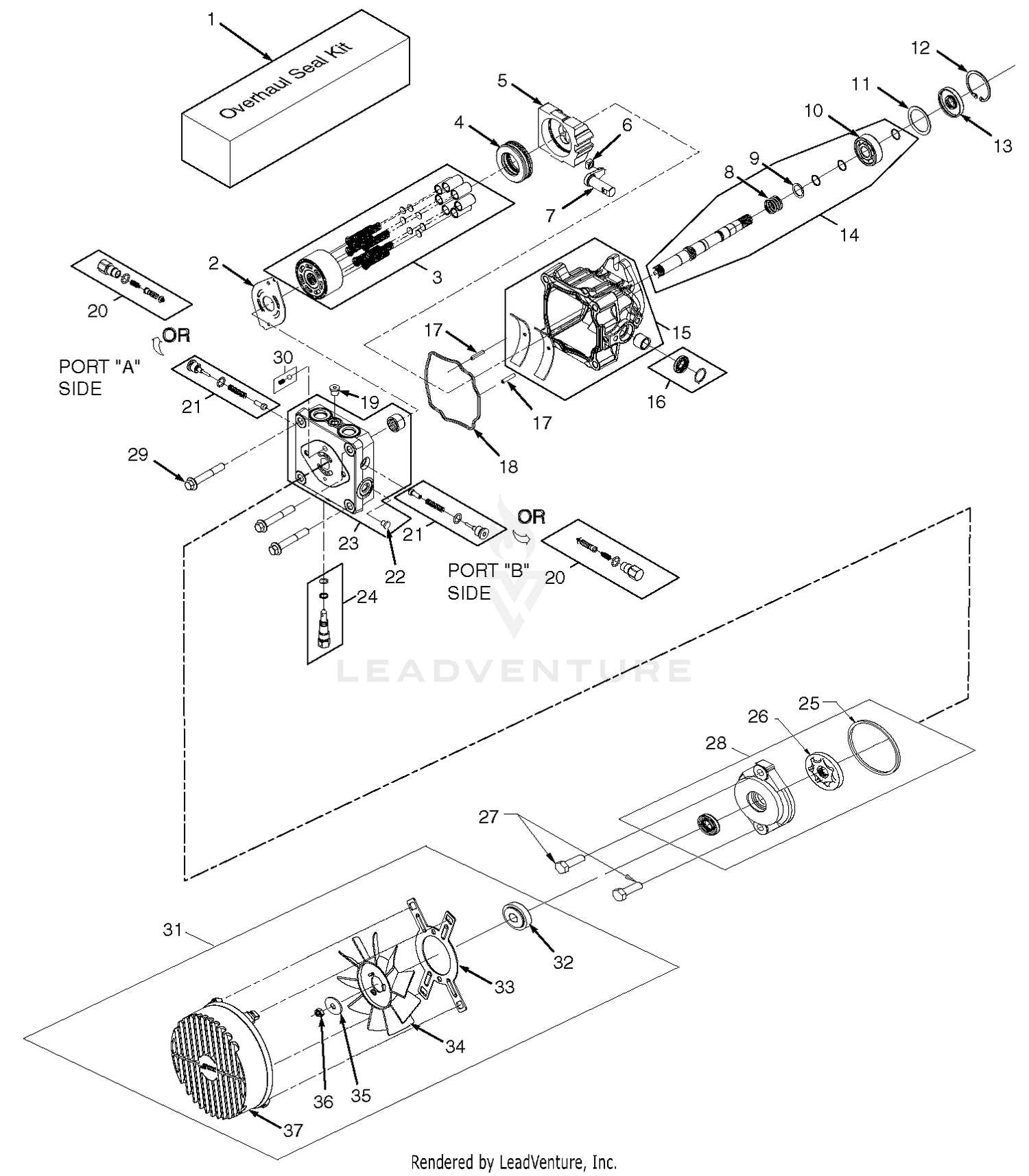 BDP-16A Hydraulic Pump Assembly With Cooling Fan
