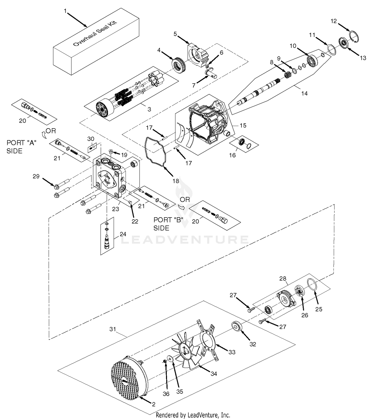 BDP-16A Hydraulic Pump Assembly With Cooling Fan