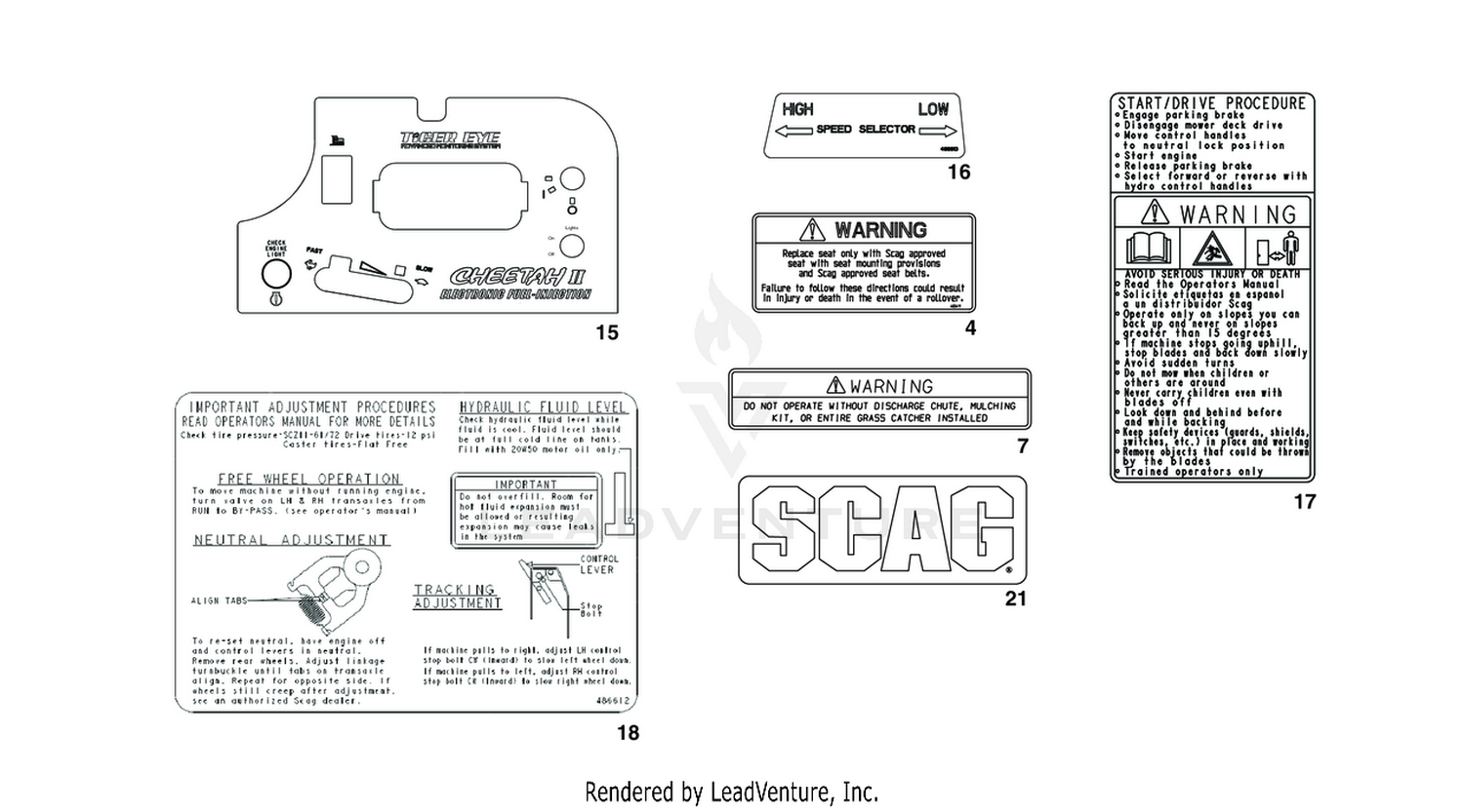 REPLACEMENT DECALS AND INFORMATION PLATES II