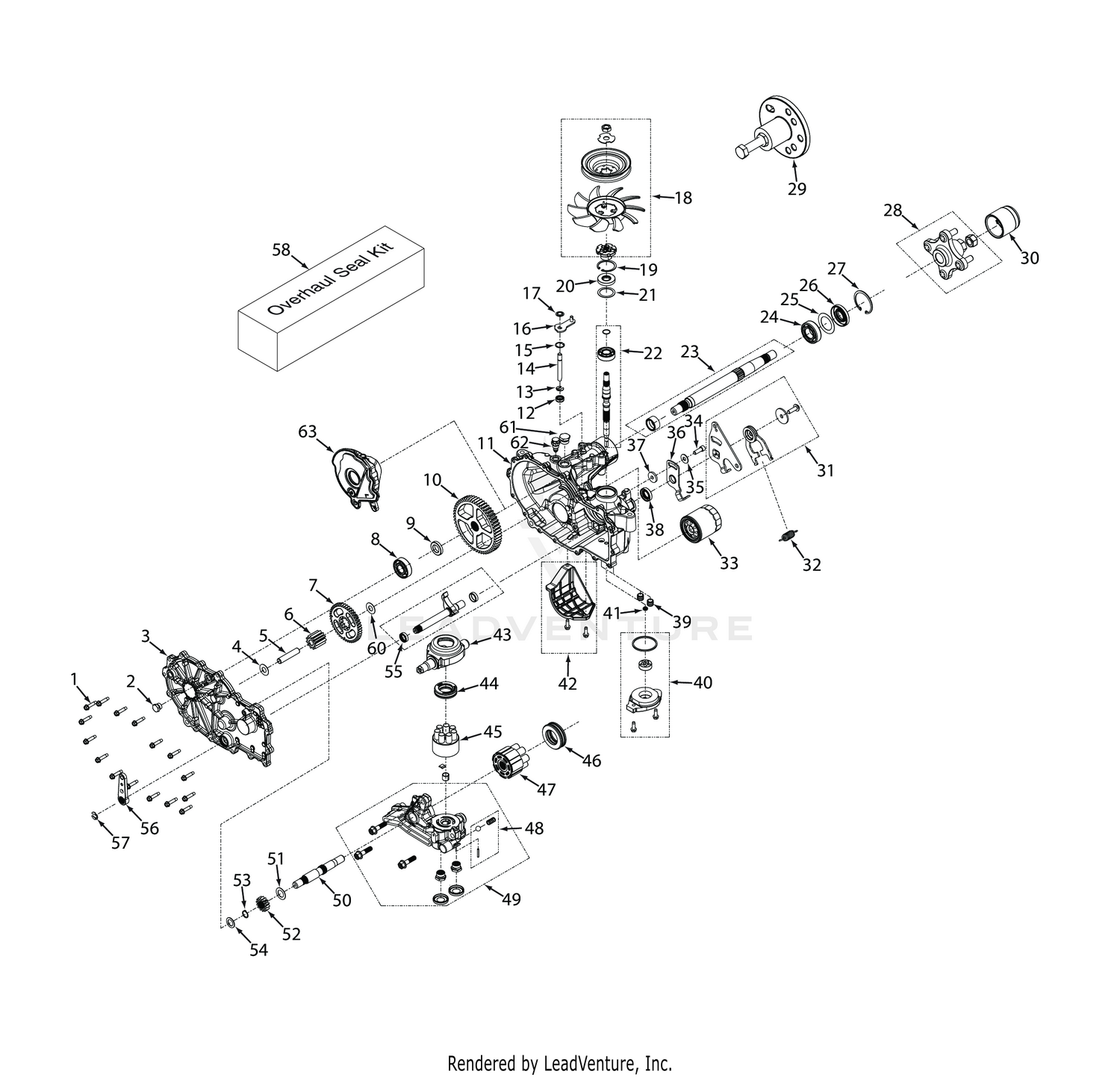 HYDRO-GEAR TRANSAXLE (ZT-2800 36"/42")