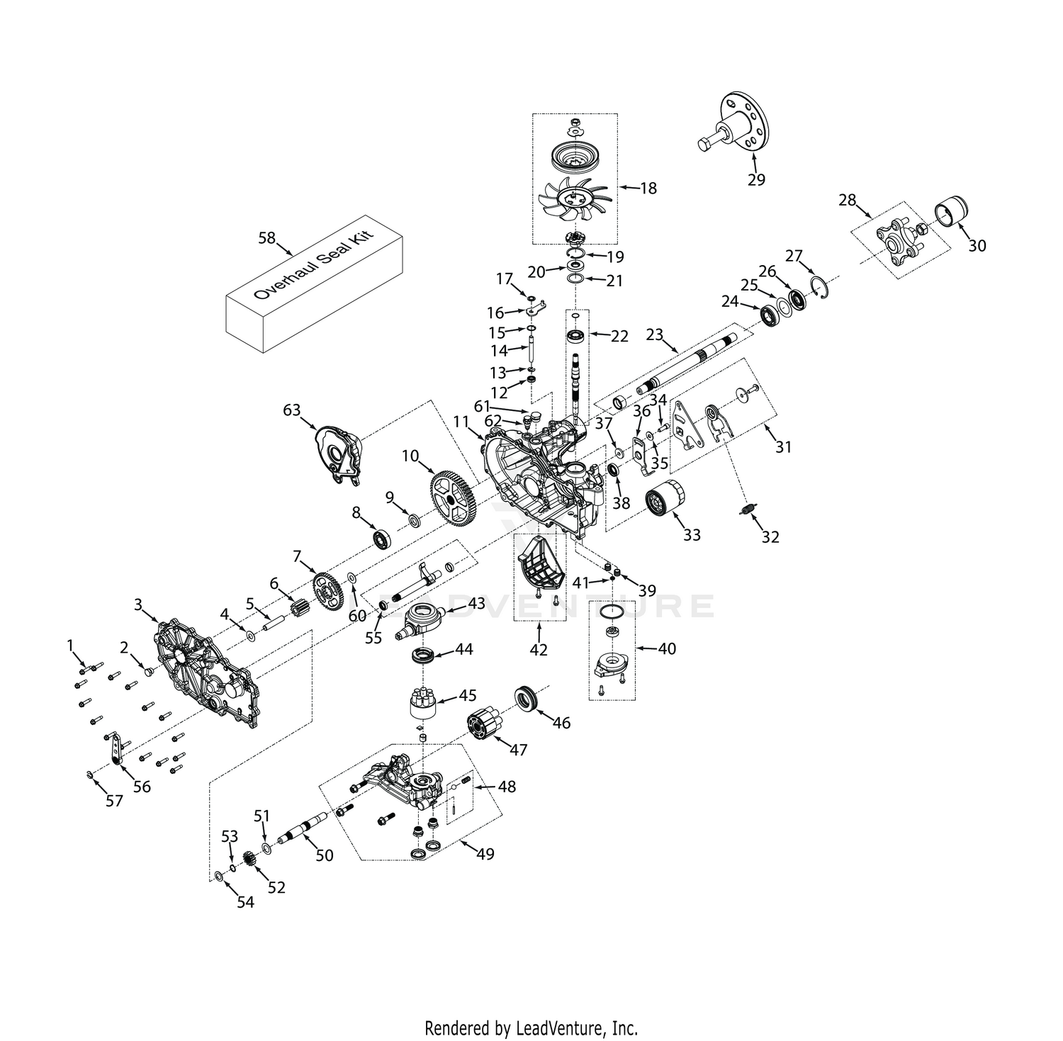 LIBERTY TRANSAXLE (ZT-2800 36")