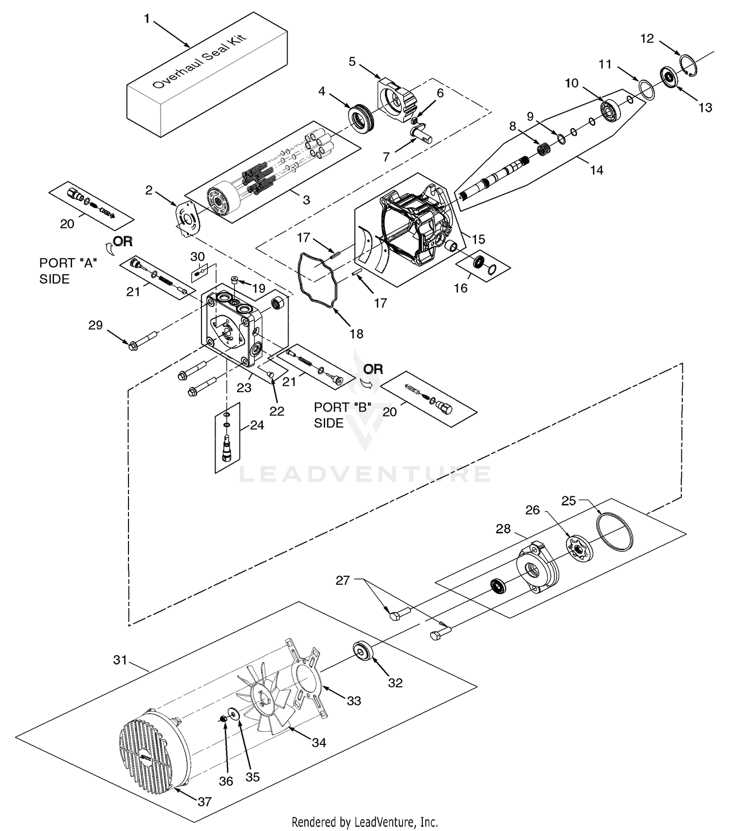 BDP-16A Hydraulic Pump Assembly with Cooling Fan