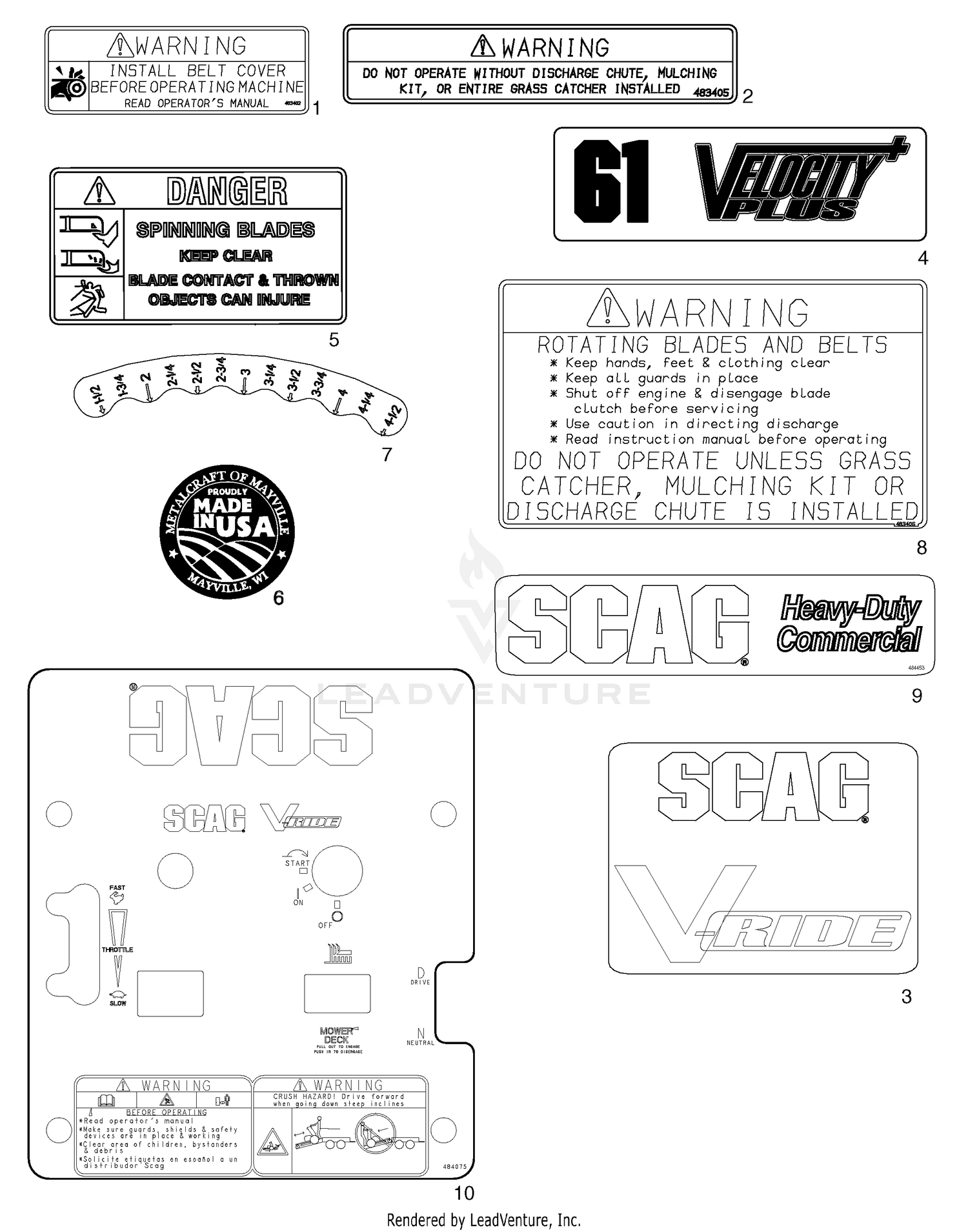 Replacement Decals And Information Plates