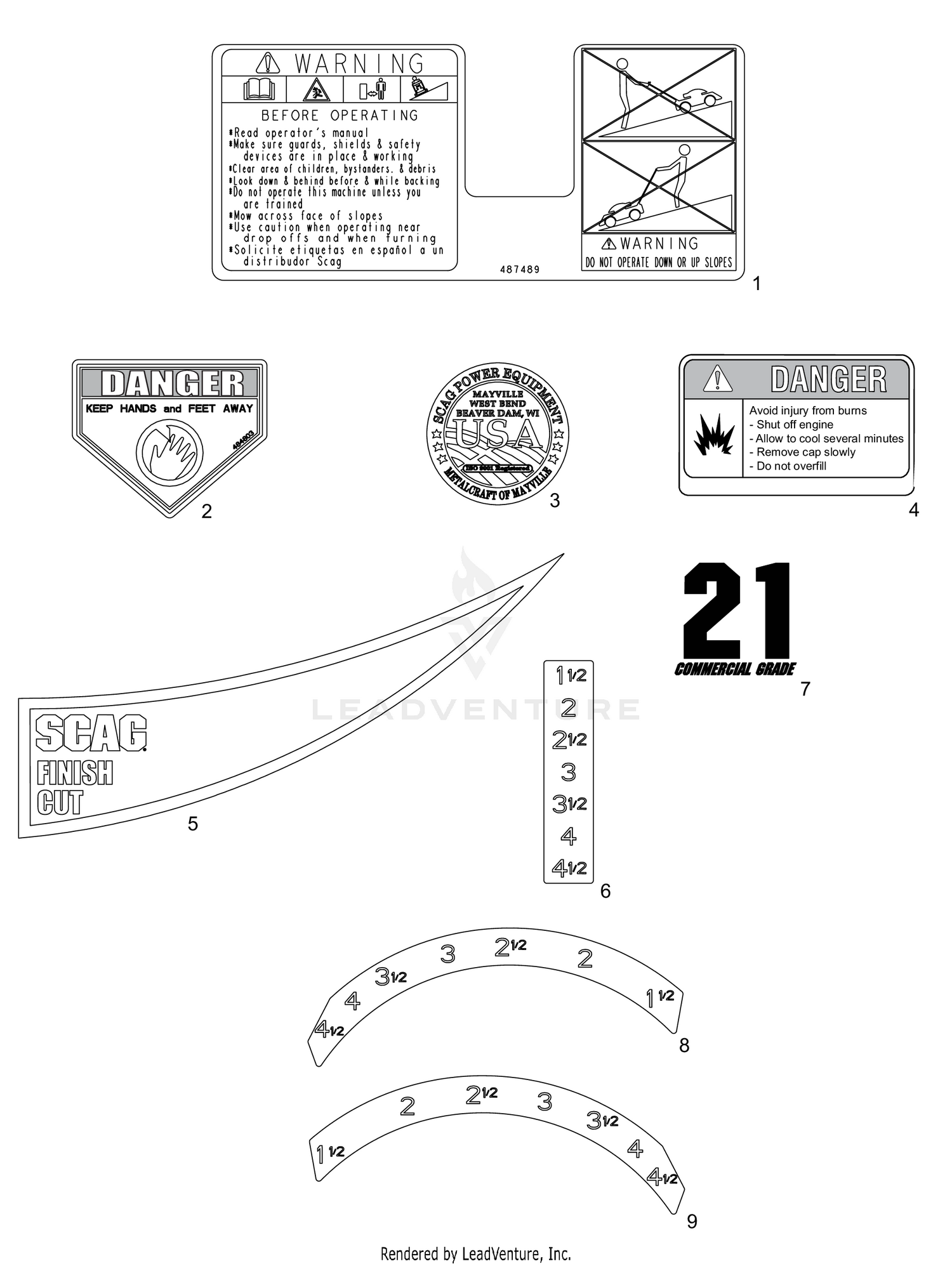 REPLACEMENT DECALS AND INFORMATION PLATES