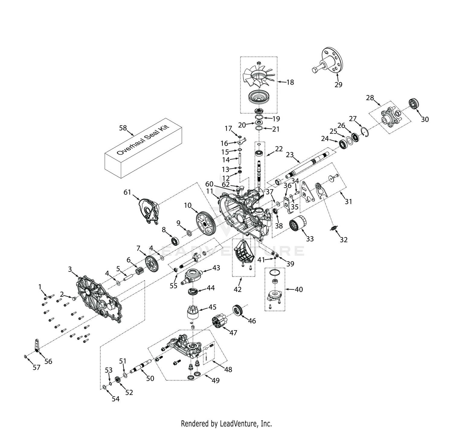 LIBERTY TRANSAXLE (ZT-2800 61")
