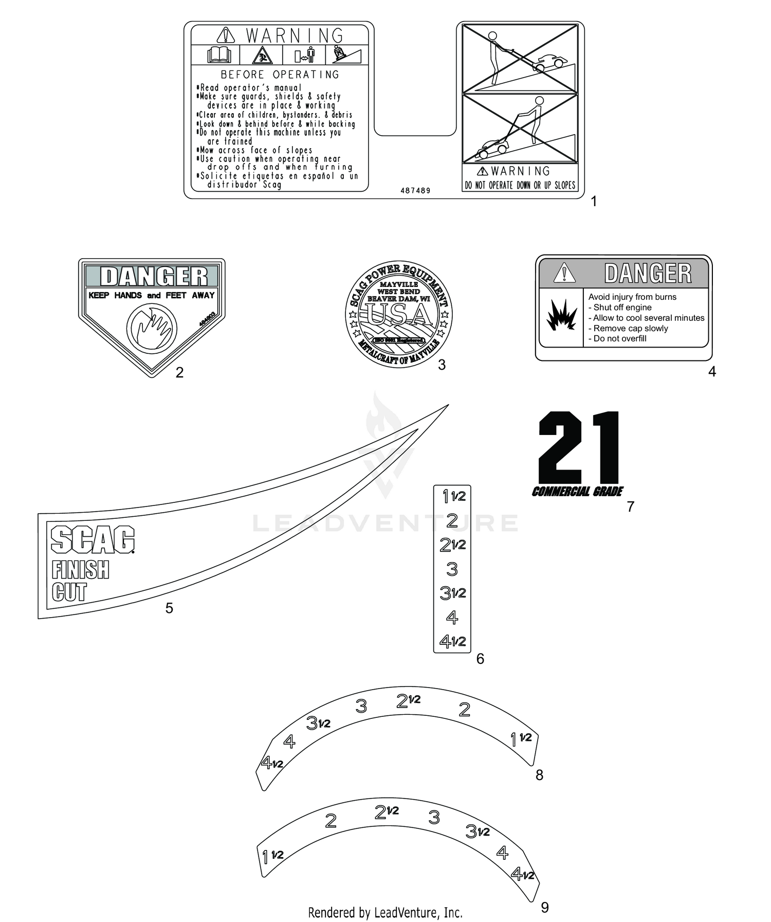 REPLACEMENT DECALS AND INFORMATION PLATES