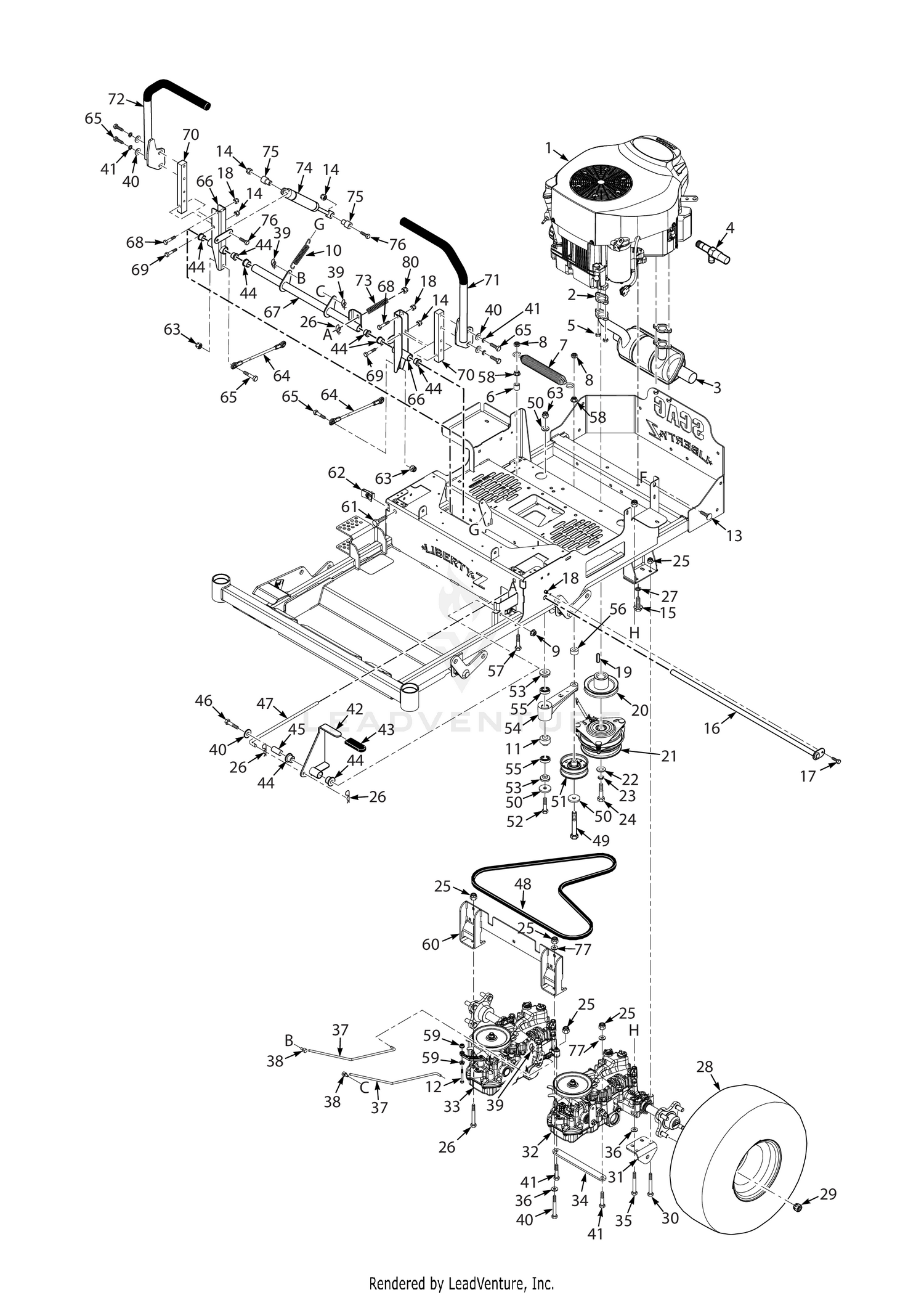 48, 52H & 61H DRIVE SYSTEM COMPONENTS - TUFF TORQ AXLES