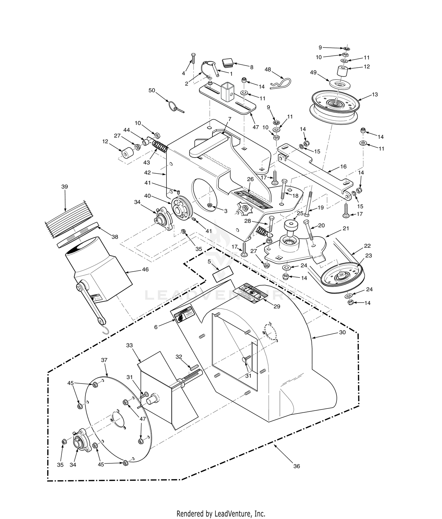 STT-52" / STTII-52" BLOWER HOUSING ASSEMBLY
