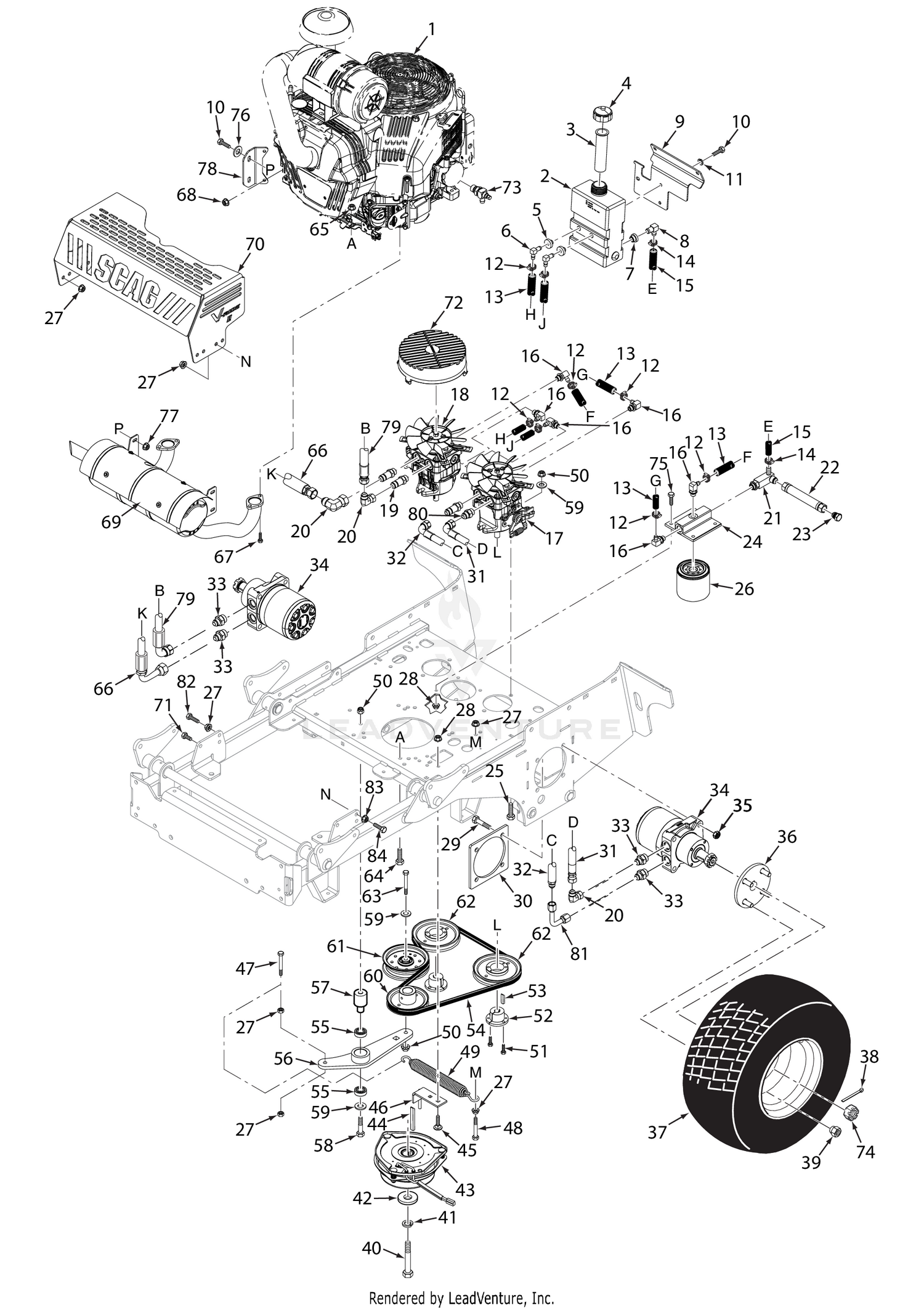 SVRII-37BV-EFI / 40BV-EFI HYDRAULICS AND ENGINE COMPONENTS