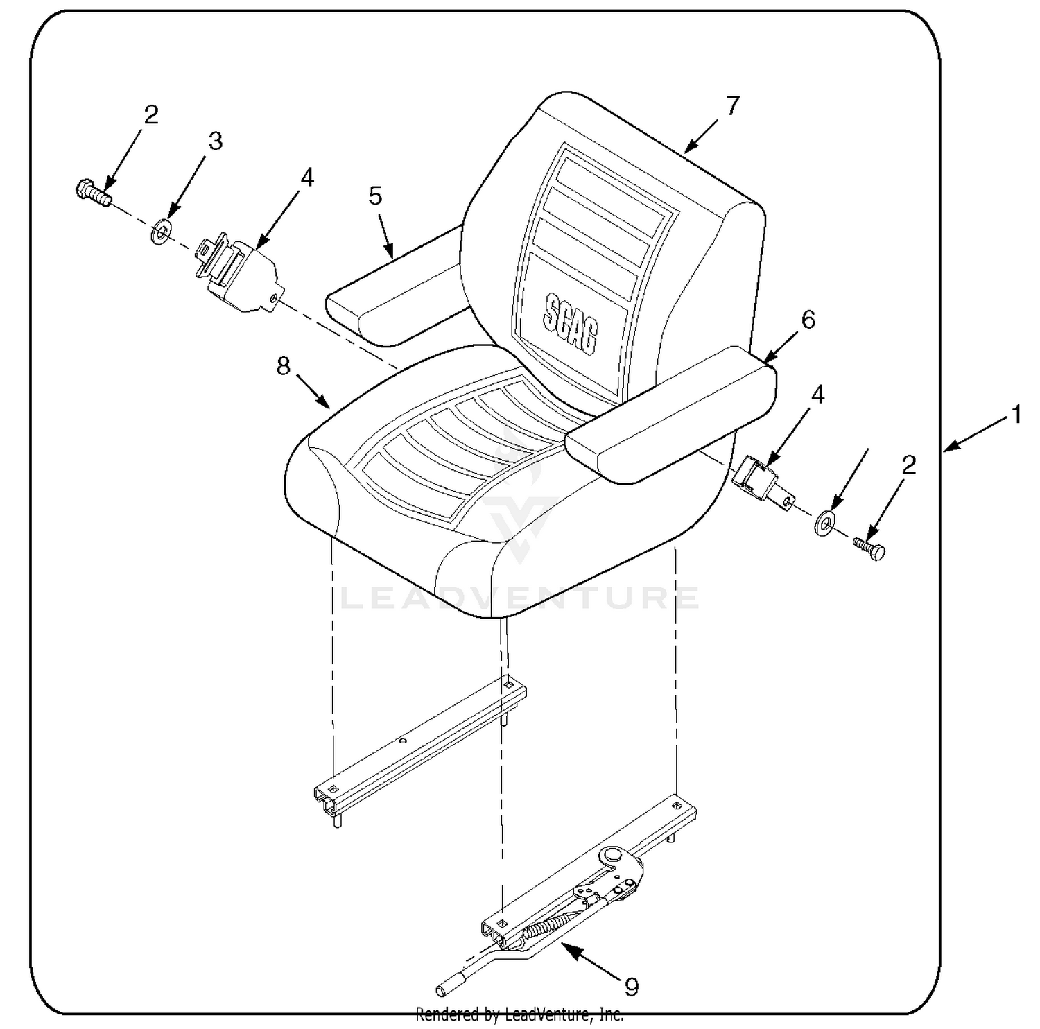 STC Soft Ride Seat Used On STC48V-26BX & STC48V-651FS Models Only