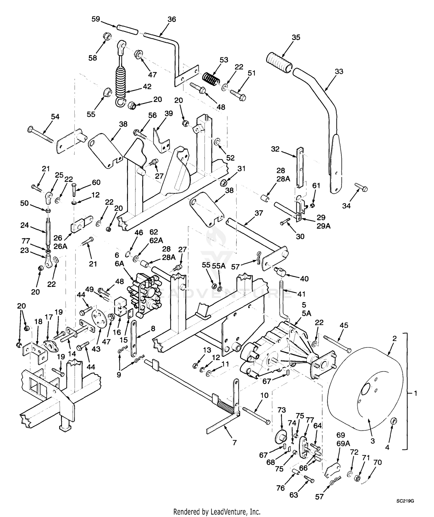 Brake And Steering Controls For 48" Model