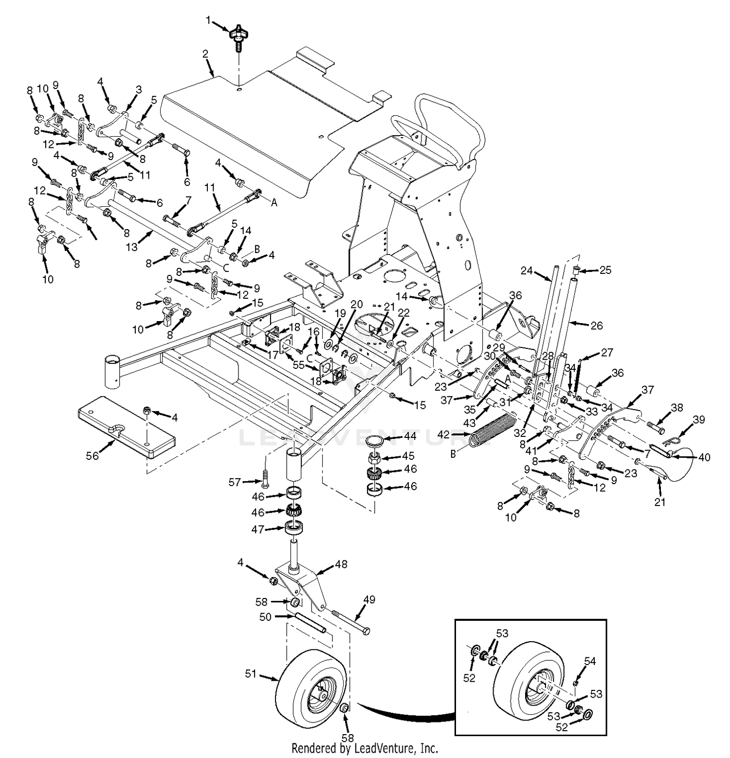 SVR36A, SVR48V & SVR52V Cutter Deck Controls