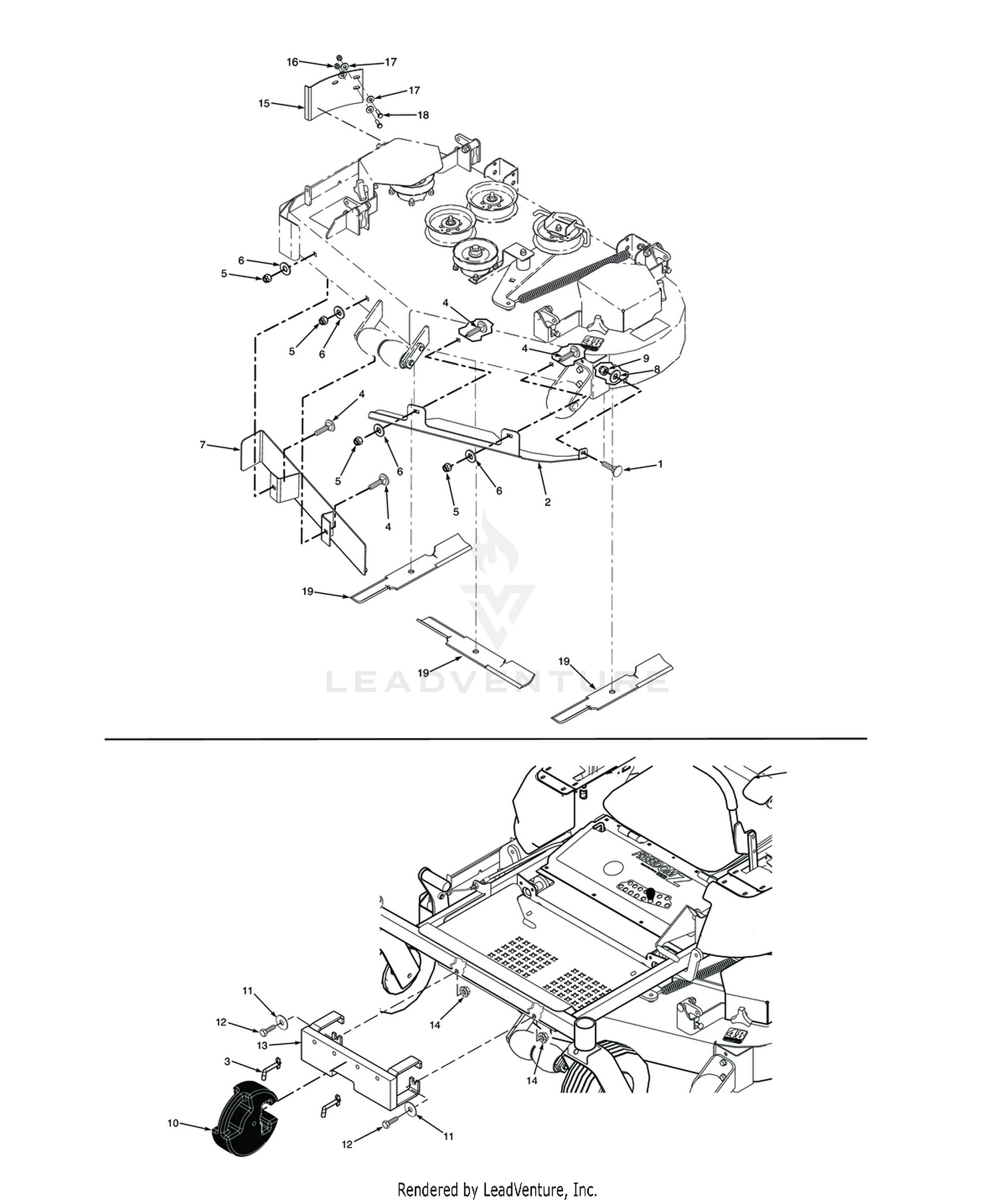 GC-2B CUTTER DECK AND FRONT WEIGHT COMPONENTS