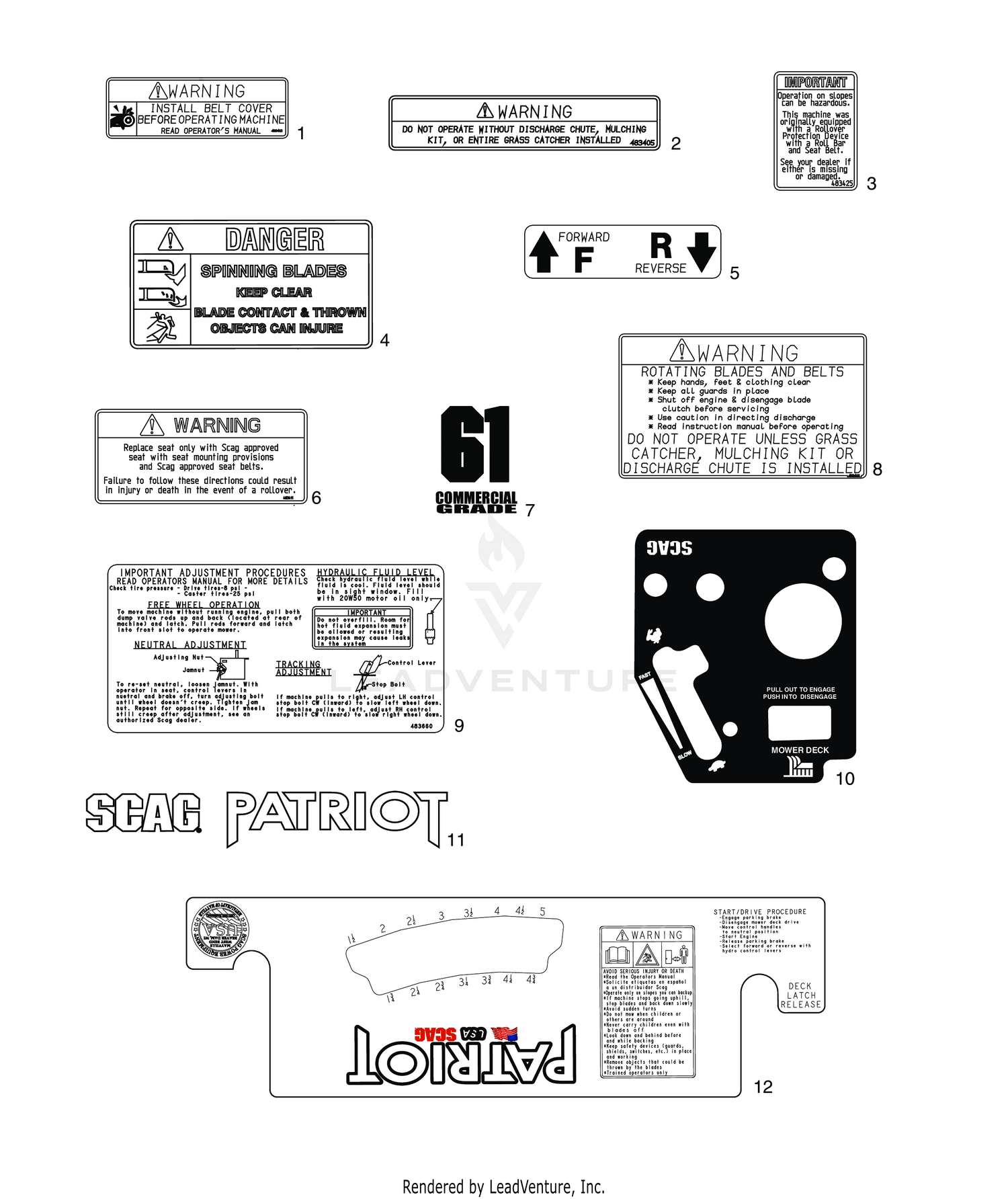 REPLACEMENT DECALS AND INFORMATION PLATES Part 1