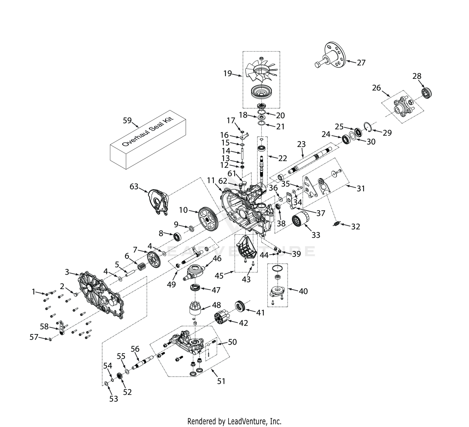 HYDRO-GEAR TRANSAXLE (ZT-2800 48" / 52")