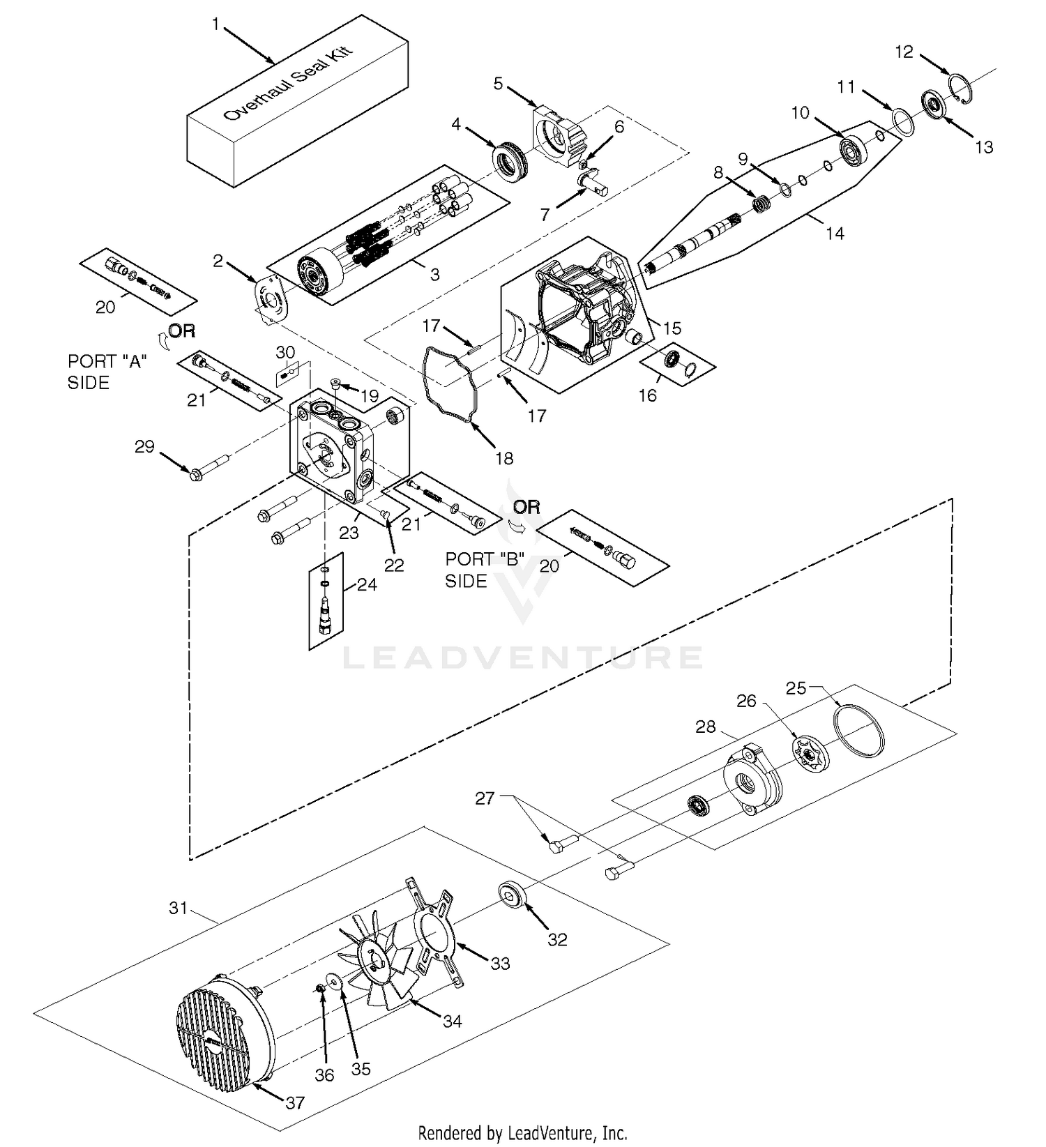 BDP-16A Hydraulic Pump Assembly With Cooling Fan