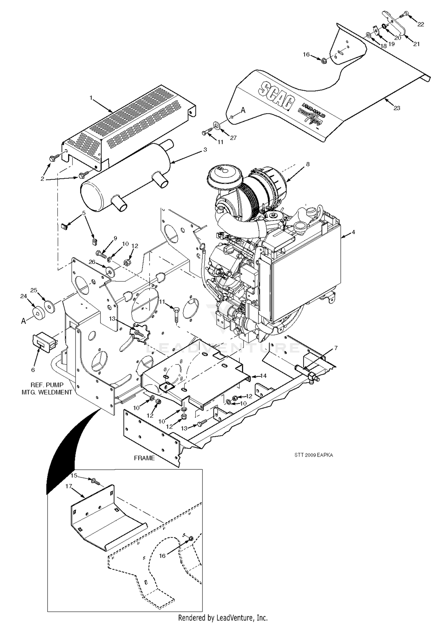 Engine & Attaching Parts - 750KA, 791DFI Kawasaki & 35BVAC