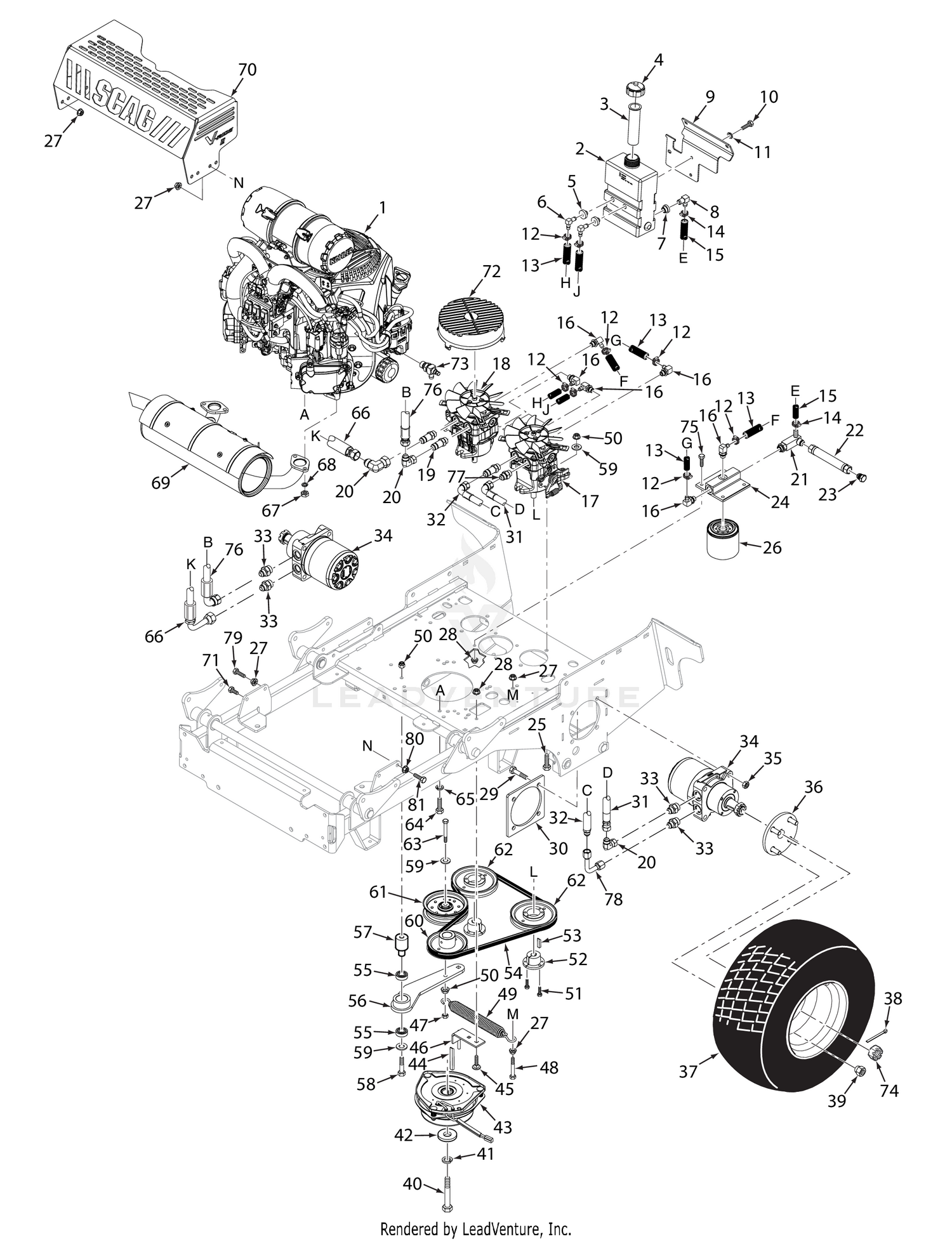 SVRII-48V / 52V / 61V HYDRAULICS AND ENGINE COMPONENTS