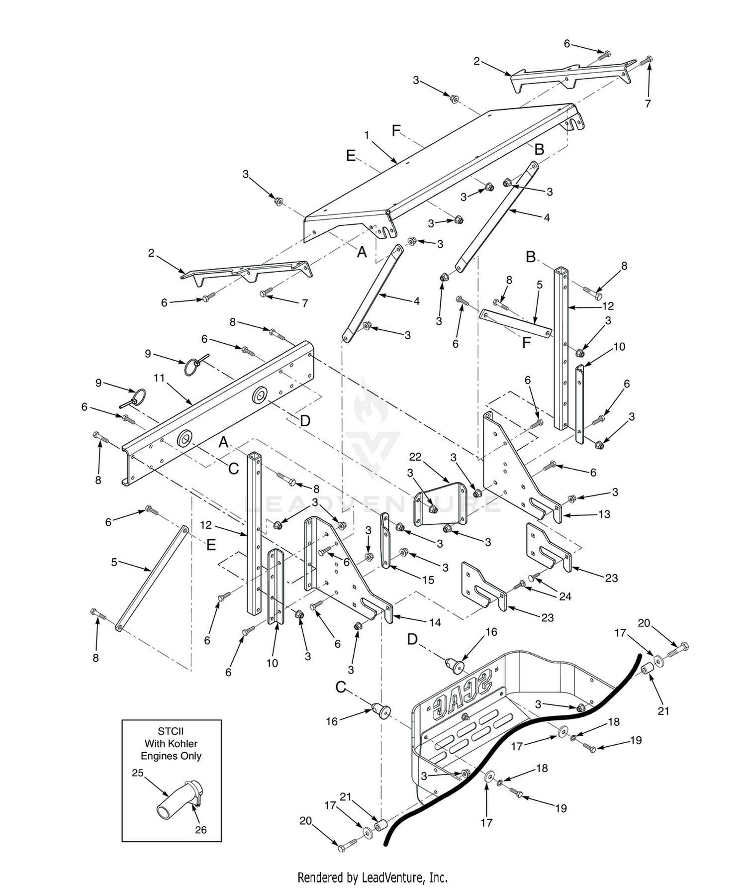 SCZ 48"/52" STCII 48"/52"/61" HOPPER SUPPORT COMPONENTS