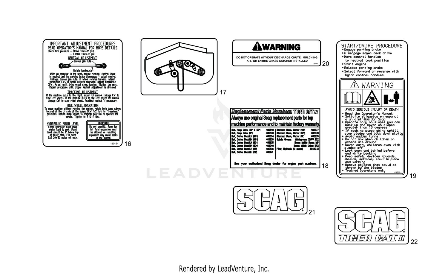 REPLACEMENT DECALS AND INFORMATION PLATES II