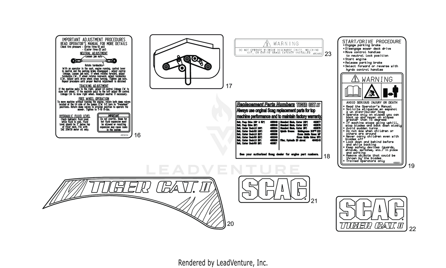 REPLACEMENT DECALS AND INFORMATION PLATES II