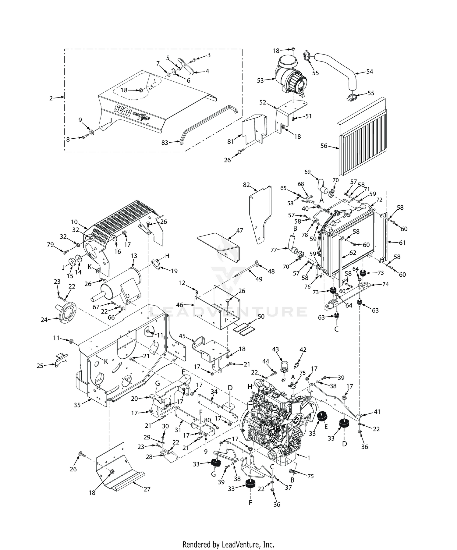 STTII ENGINE & ATTACHING PARTS - KUBOTA DIESEL