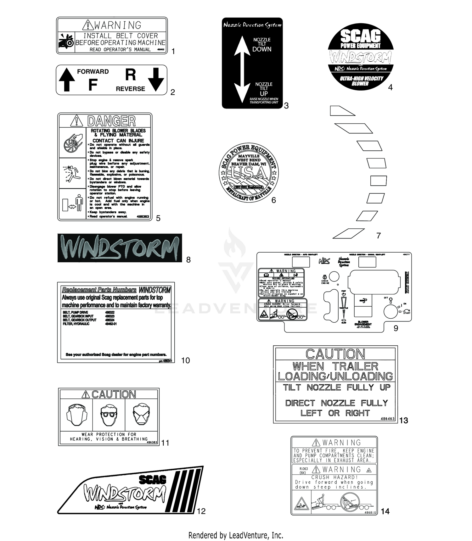REPLACEMENT DECALS AND INFORMATION PLATES