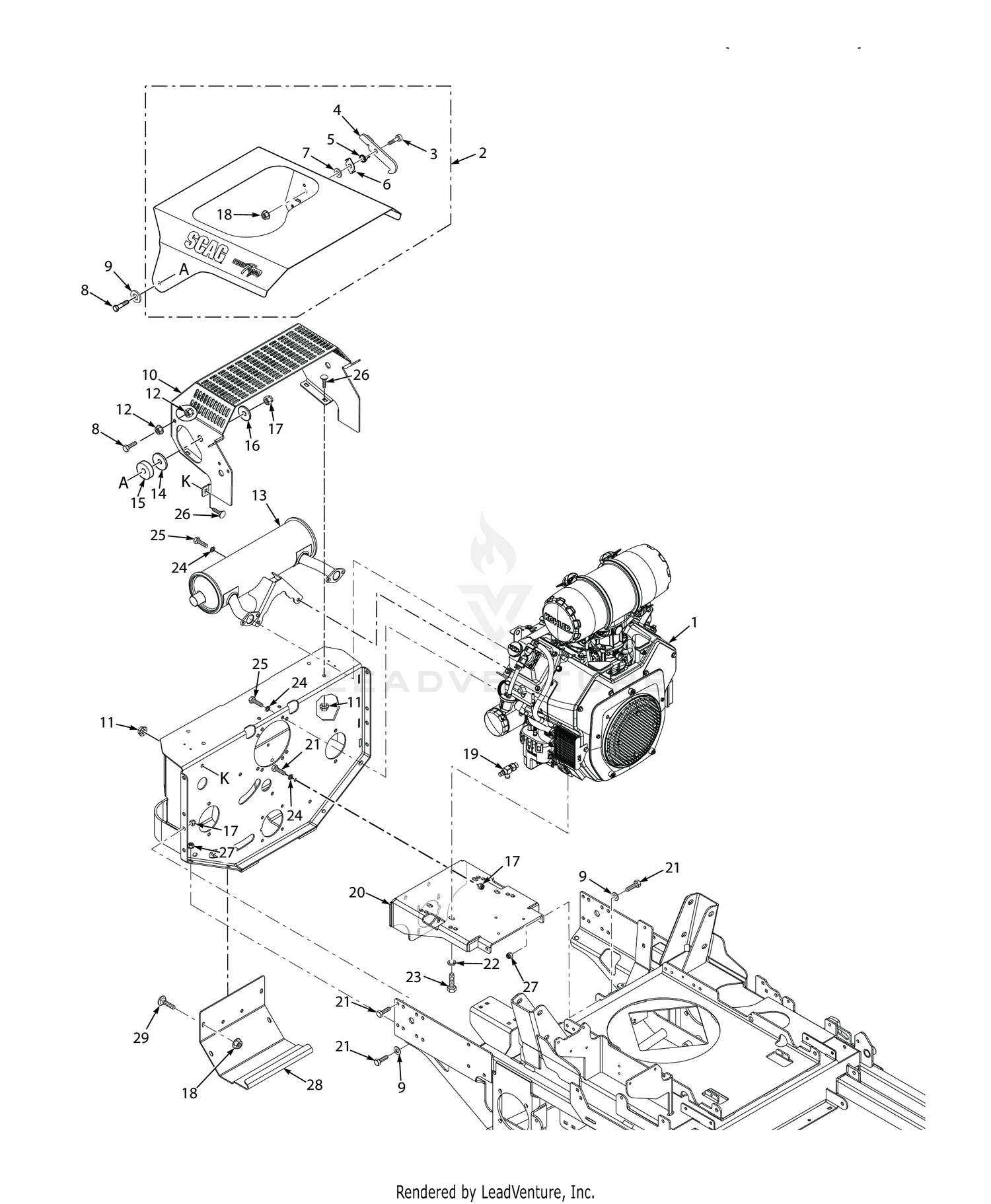 STTII ENGINE AND ATTACHING PARTS - AIR COOLED (GASOLINE)