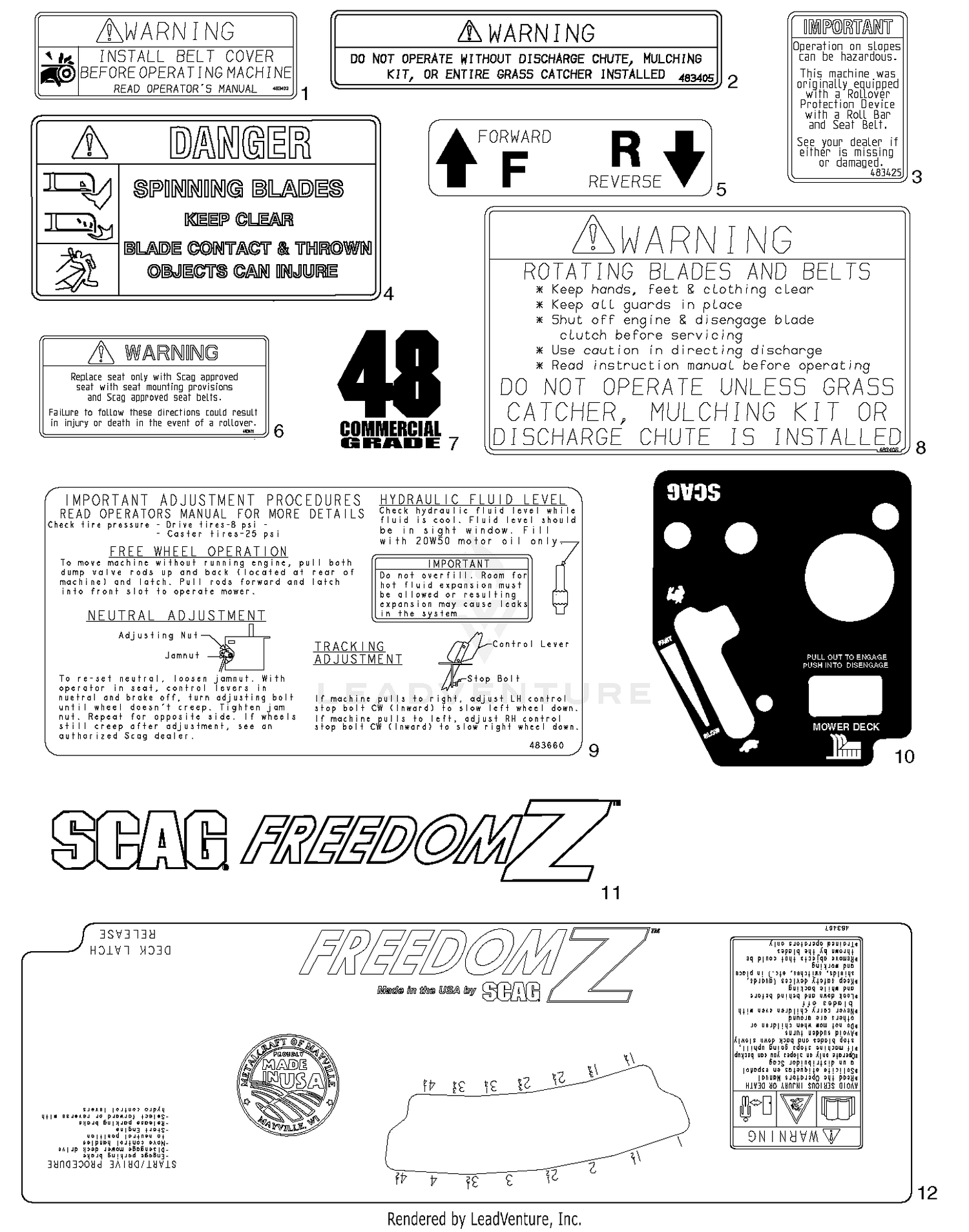 Replacement Decals And Information Plates