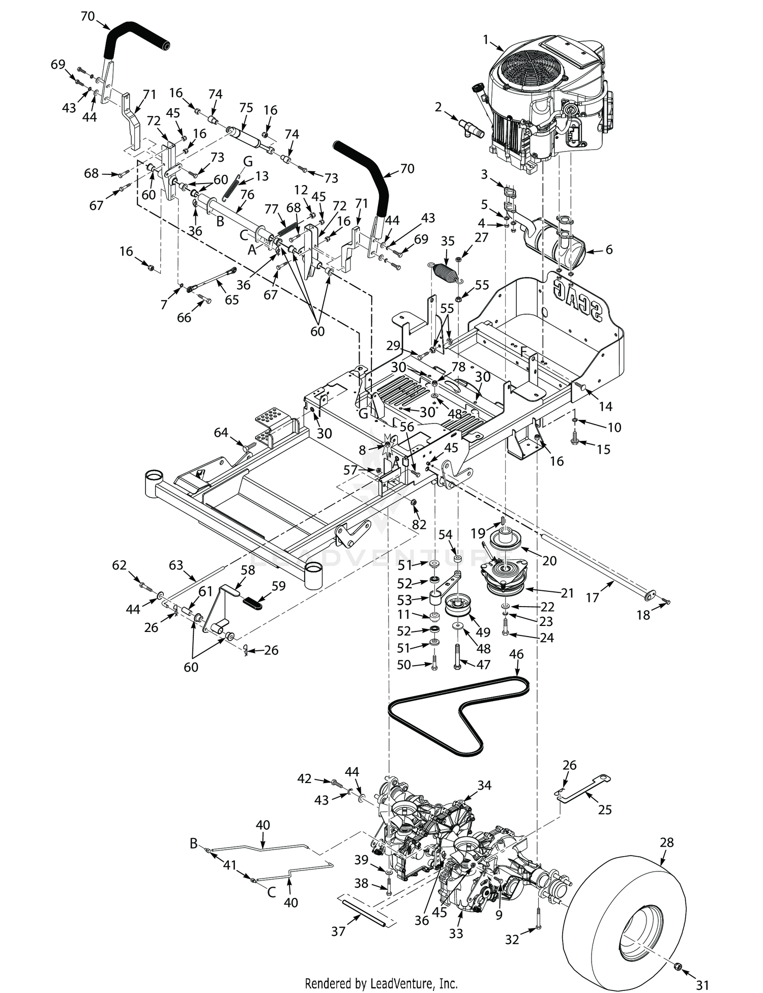 36H & 42H DRIVE SYSTEM COMPONENTS - HYDRO-GEAR AXLES
