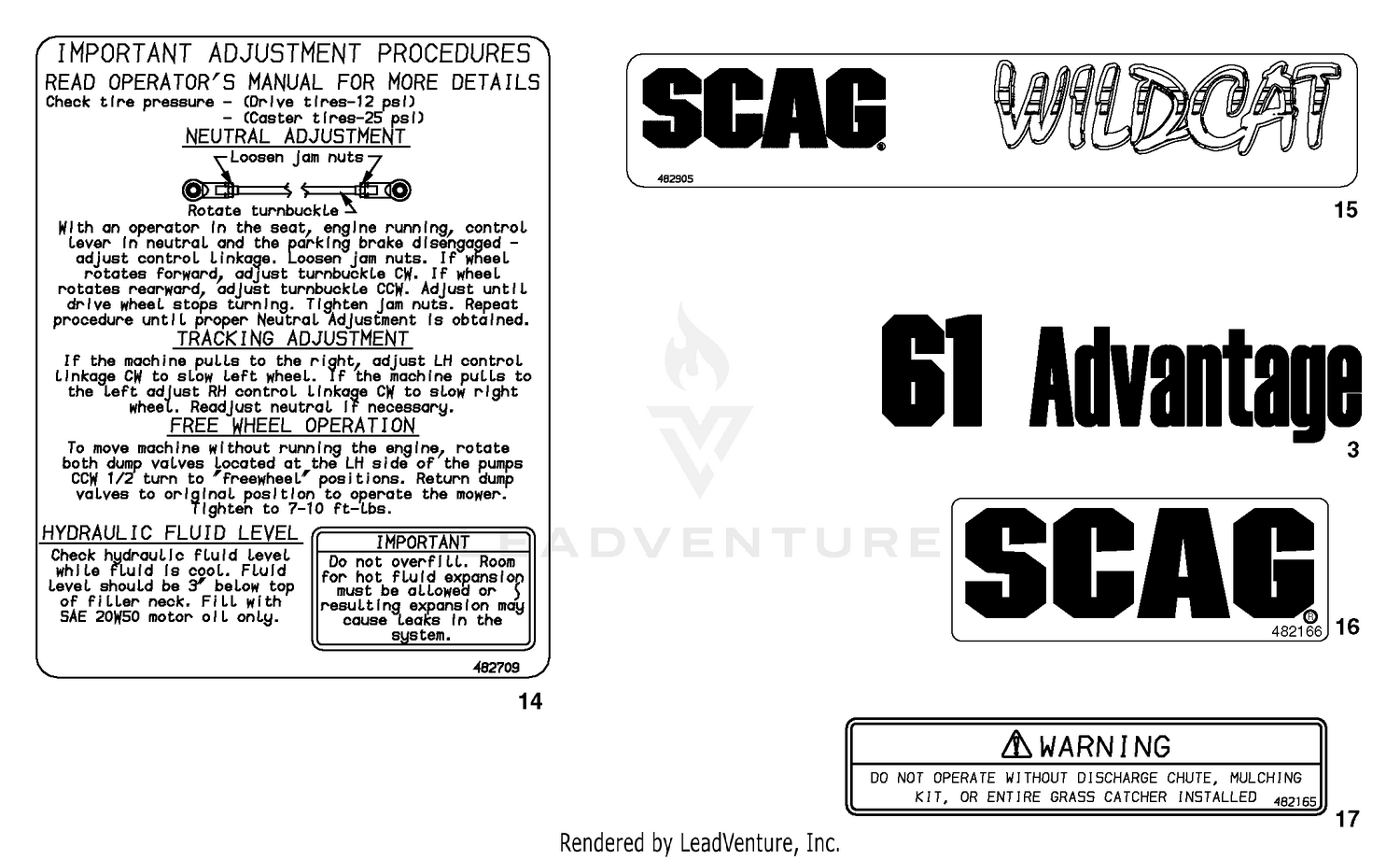 Replacement Decals And Information Plates - (Part 2)