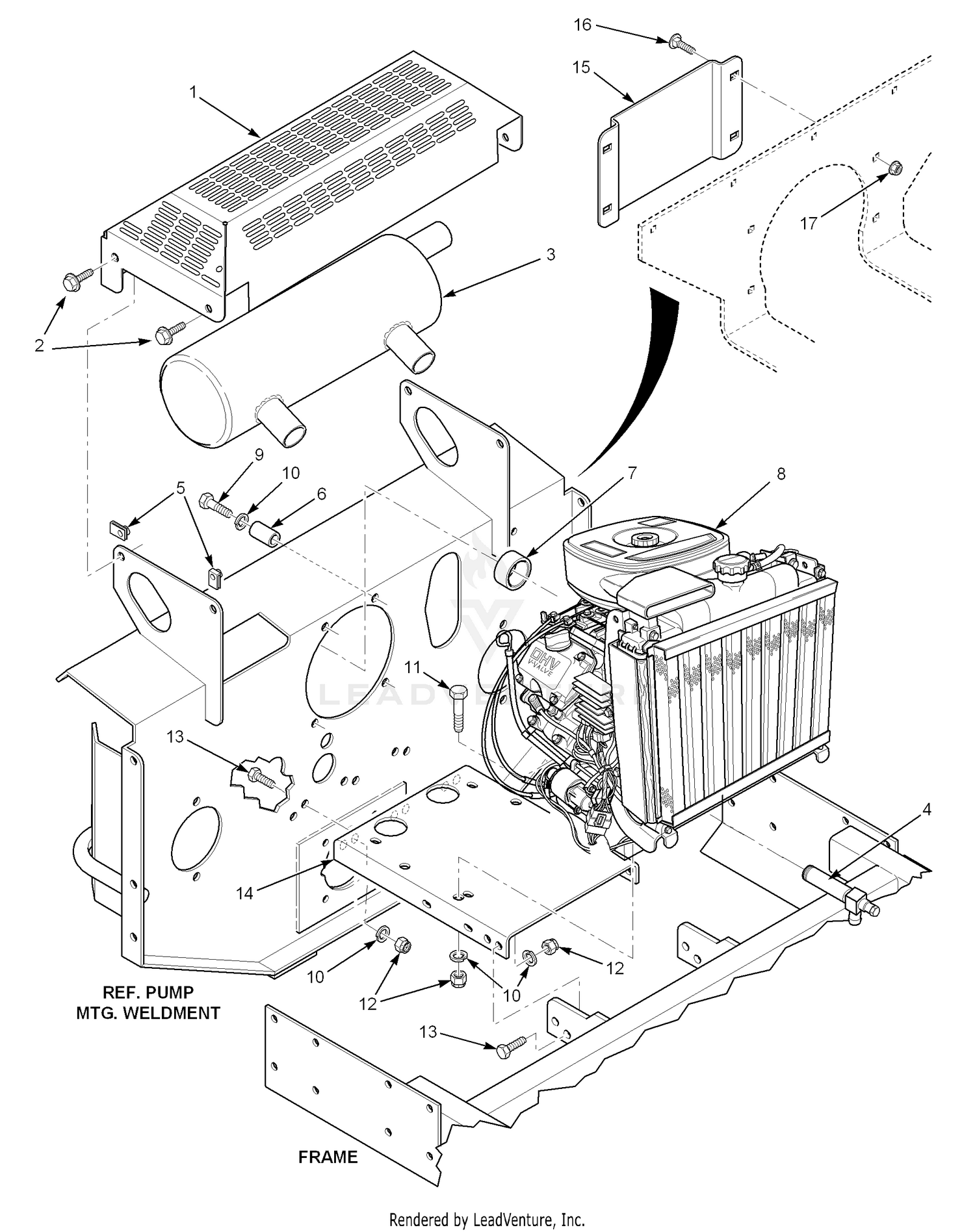 Engine And Attaching Parts - 23HP & 27HP Kawasaki
