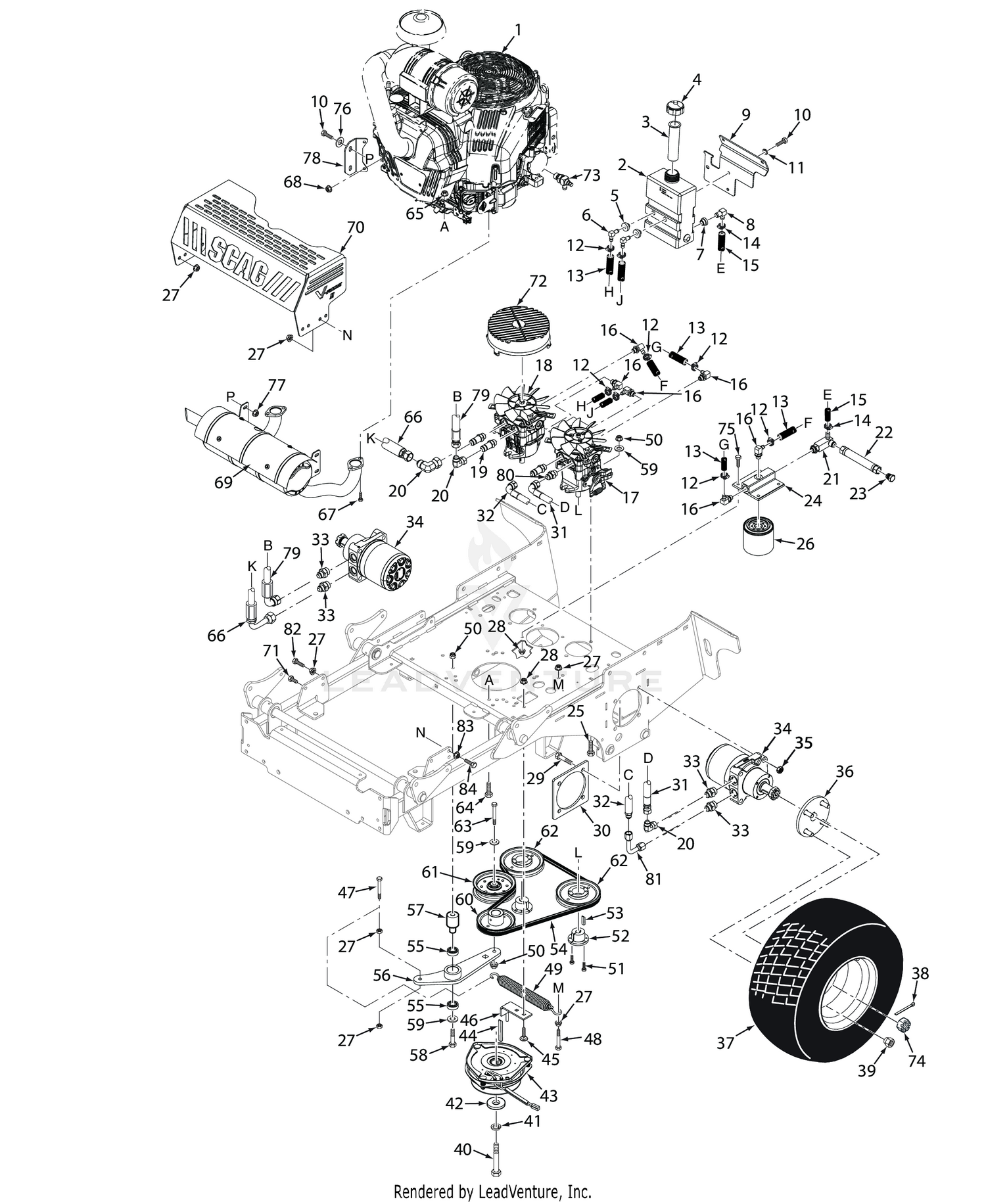 SVRII-37BV-EFI / 40BV-EFI HYDRAULICS AND ENGINE COMPONENTS