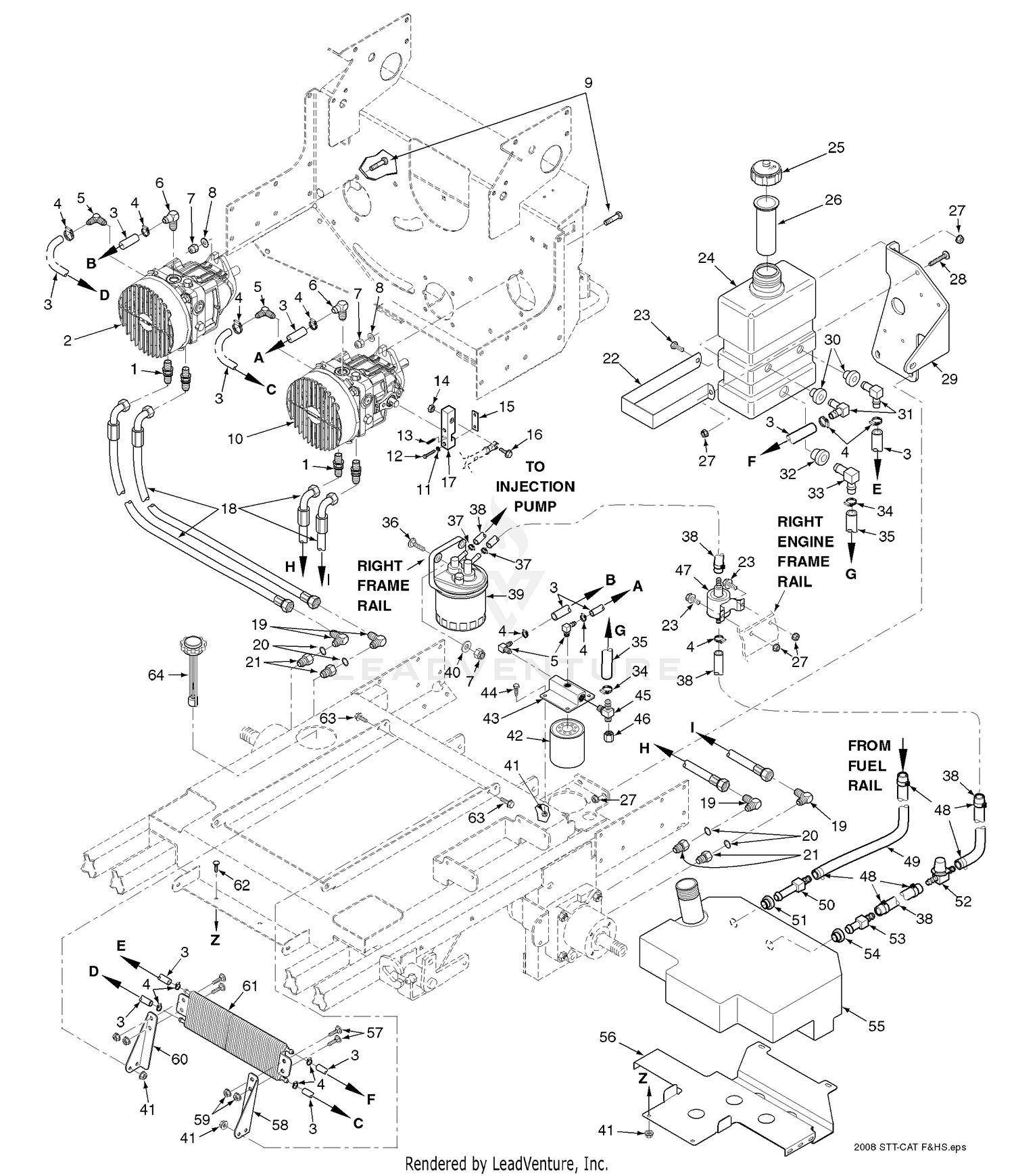 Fuel and Hydraulic System - (28HP Cat Diesel)