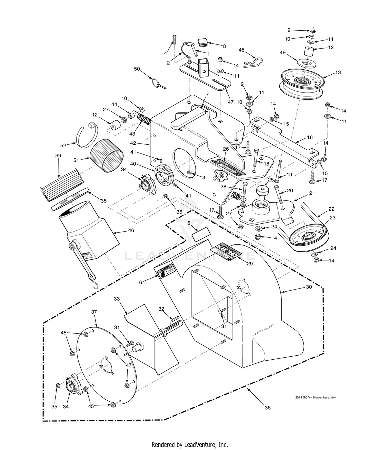 STC 48"/52" BLOWER HOUSING ASSEMBLY