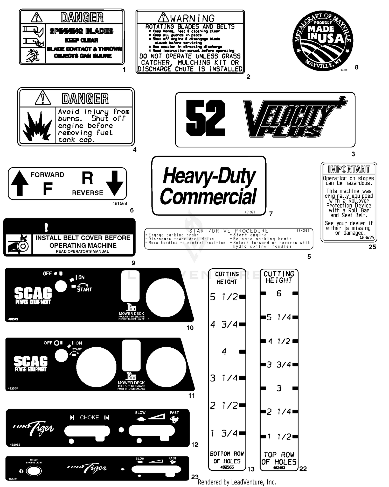 Replacement Decals And Information Plates