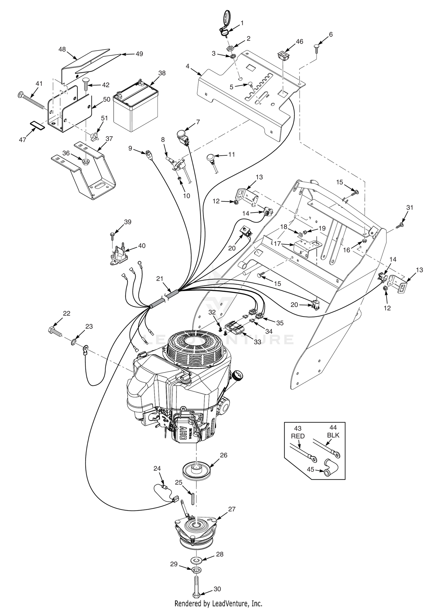 ELECTRICAL SYSTEM AND THROTTLE CONTROL - ELECTRIC START
