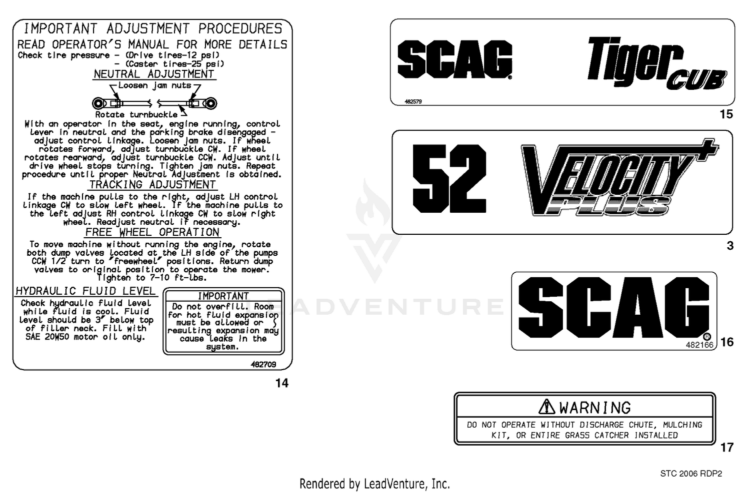 Replacement Decals And Information Plates 2