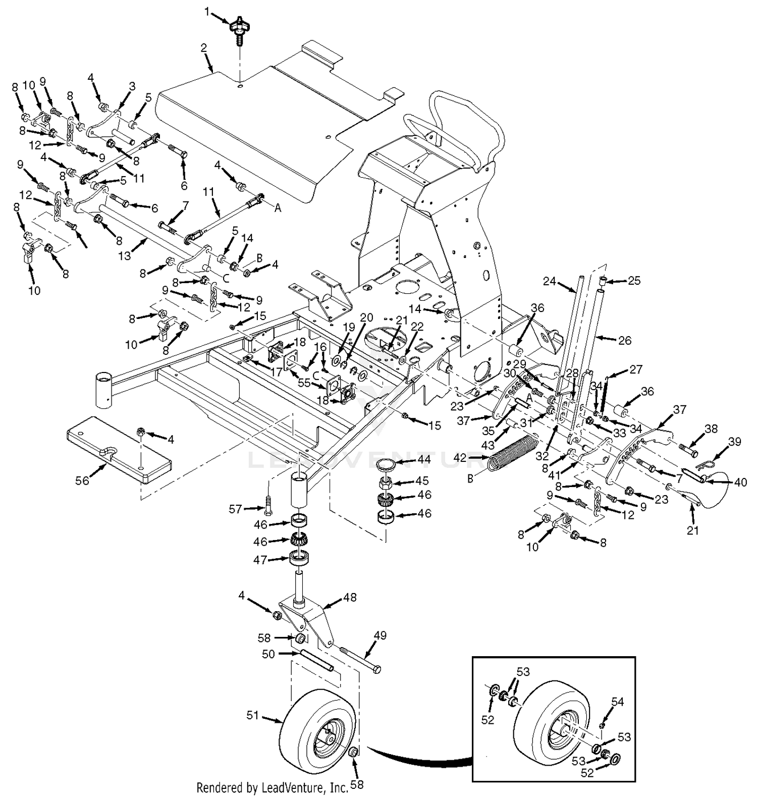 SVR36A, SVR48V & SVR52V Cutter Deck Controls