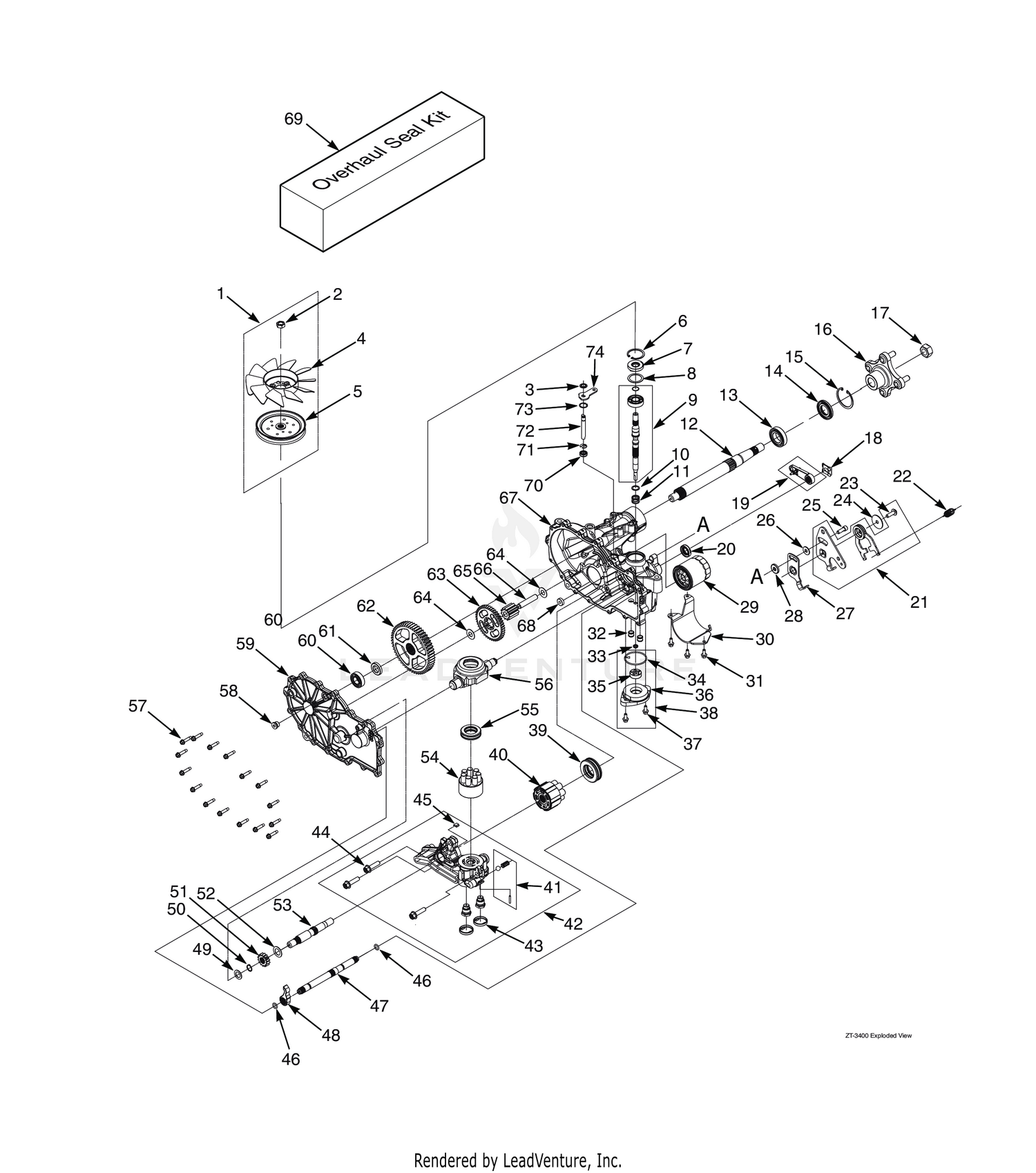 ZT-3400 HYDRAULIC AXLE ASSEMBLY - SPZ61