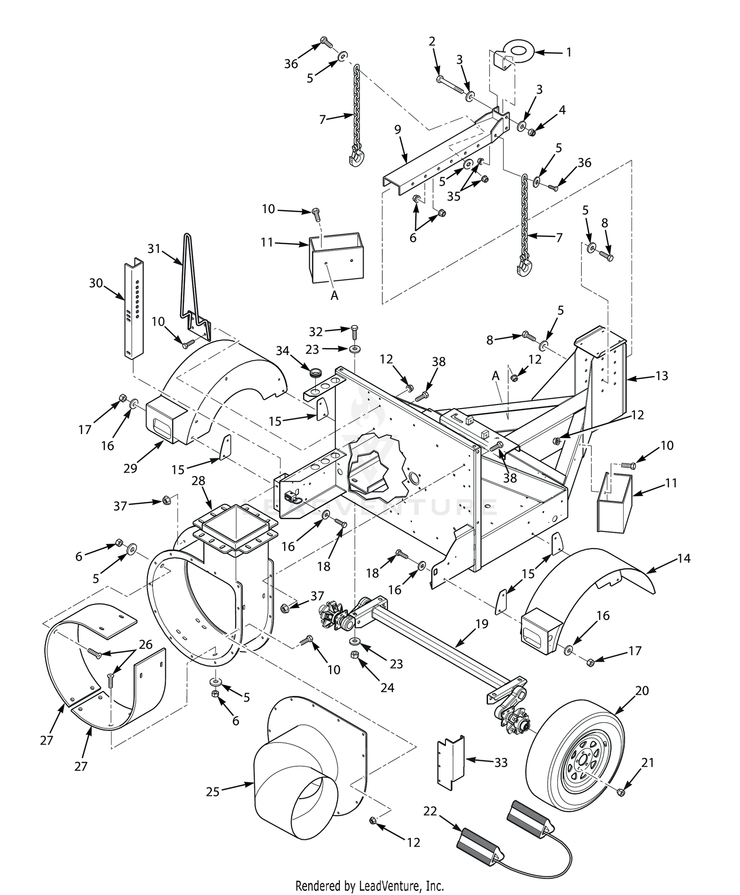 IMPELLER HOUSING AND TRAILER ASSEMBLY