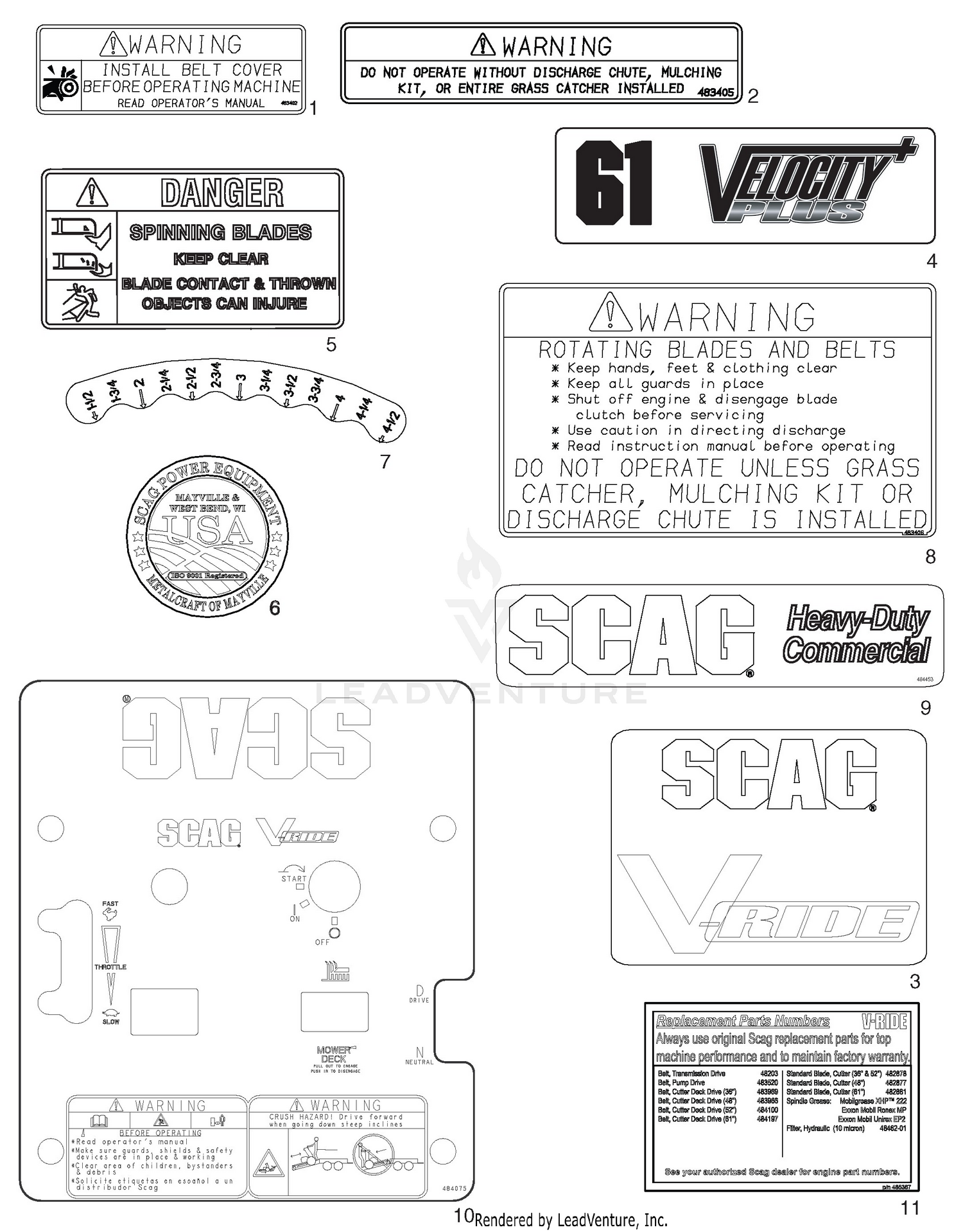 Replacement Decals  And Information Plates