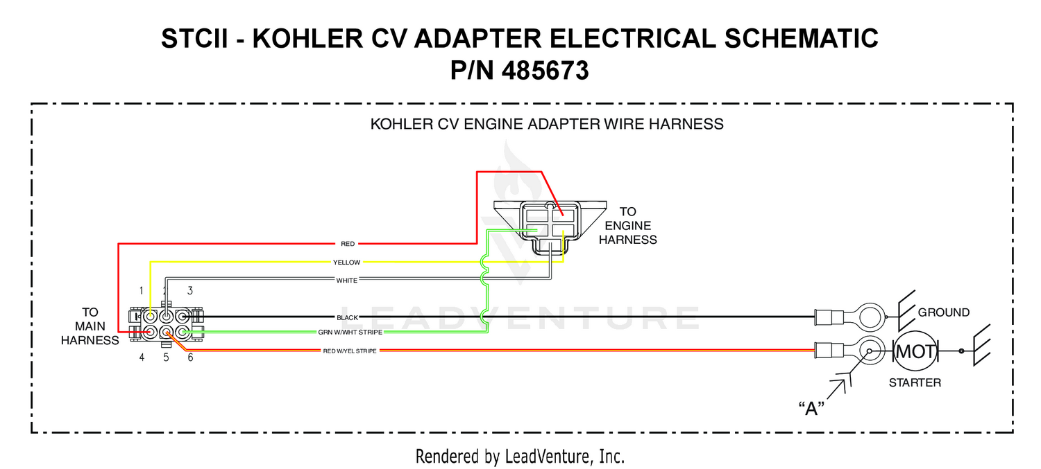 STCII - KOHLER CV ADAPTER ELECTRICAL SCHEMATIC P/N 485673